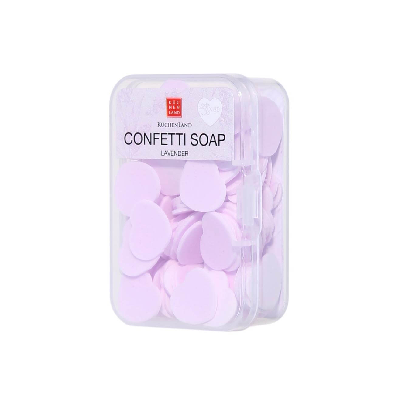 

Мыло-конфетти, 1,5 см, 80 шт, сиреневое, сердце, Лаванда, Confetti