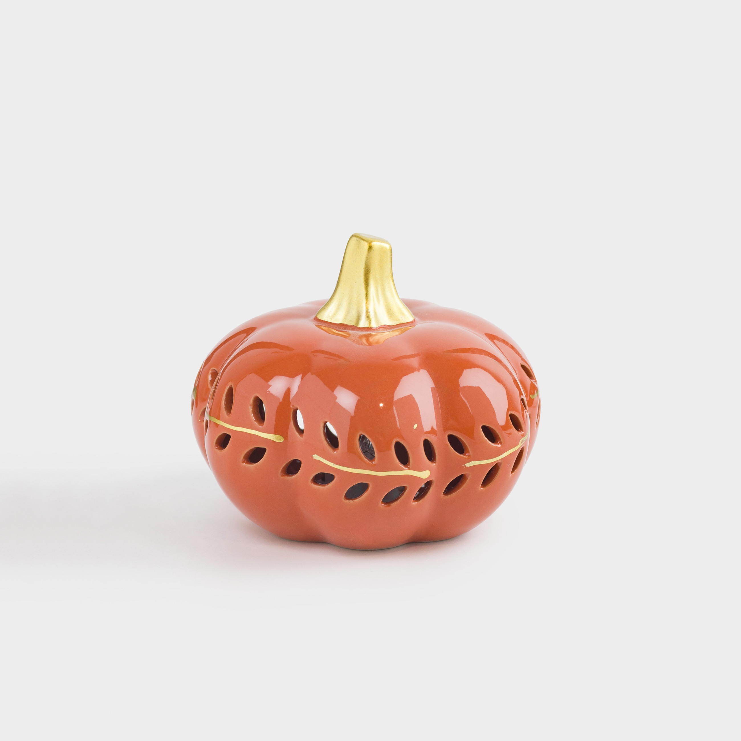 Статуэтка с подсветкой 9 см фарфор P оранжево-золотистая Тыква Forest symphony 395₽