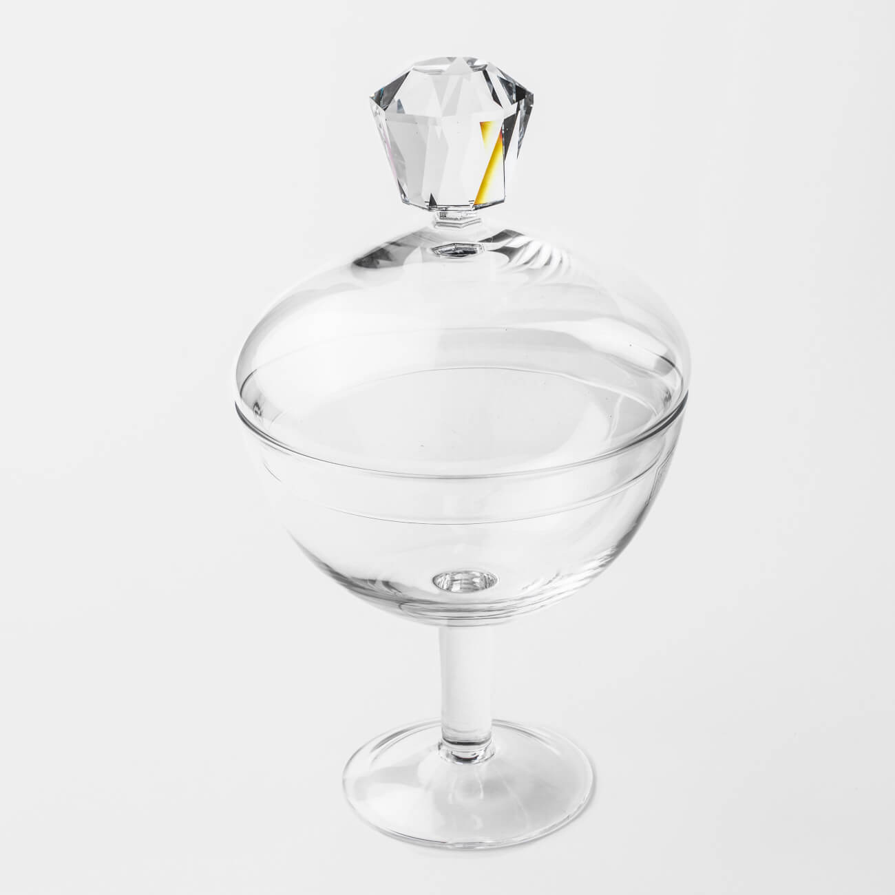 

Конфетница, 24х14 см, на ножке, с крышкой, стекло, Clear