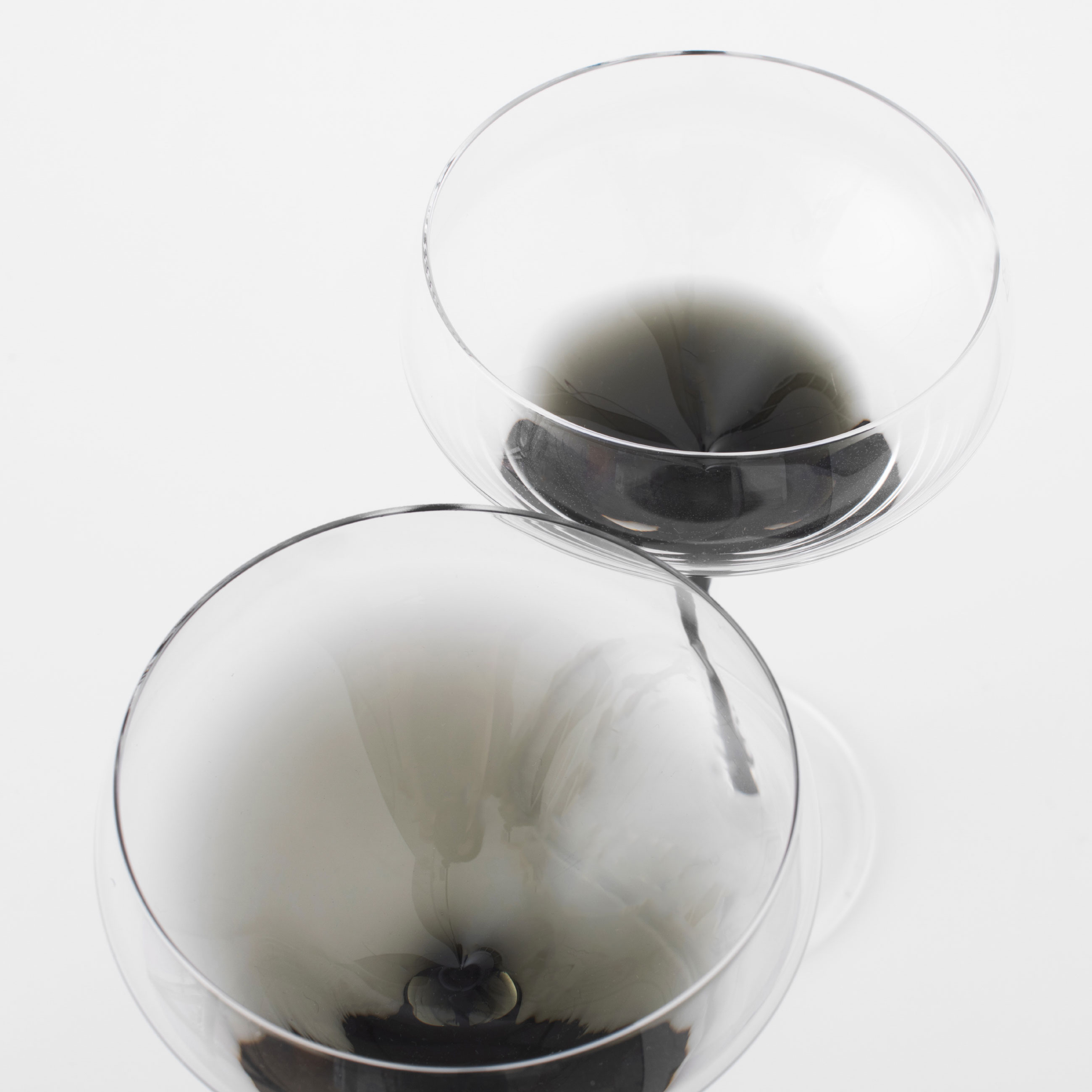 Бокал-креманка для шампанского, 280 мл, 2 шт, стекло, серый градиент, черная ножка, Stone color изображение № 3
