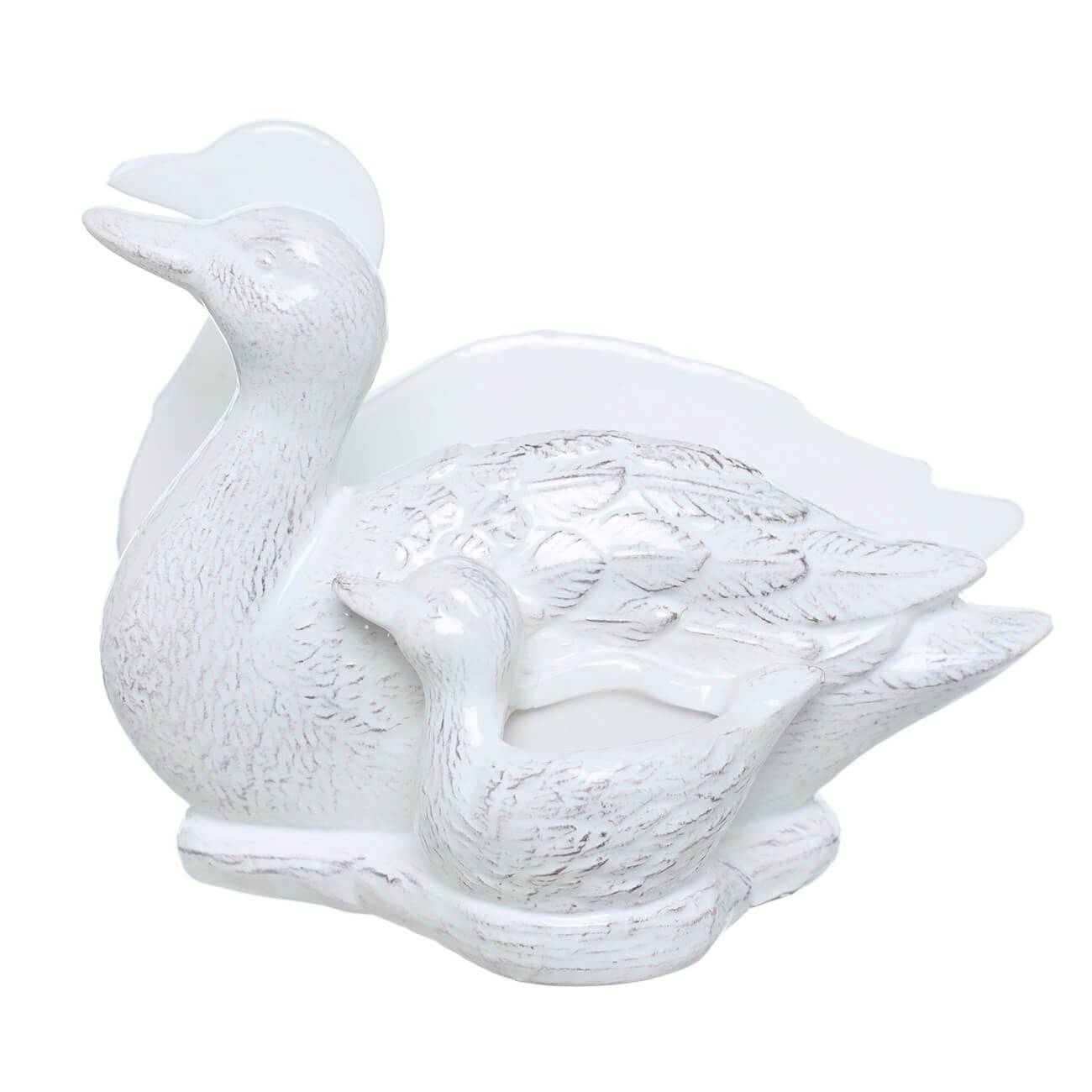 Салфетница, 15 см, с отделением для зубочисток, керамика, белая, Утка с утенком, Duck флюгер малый duck