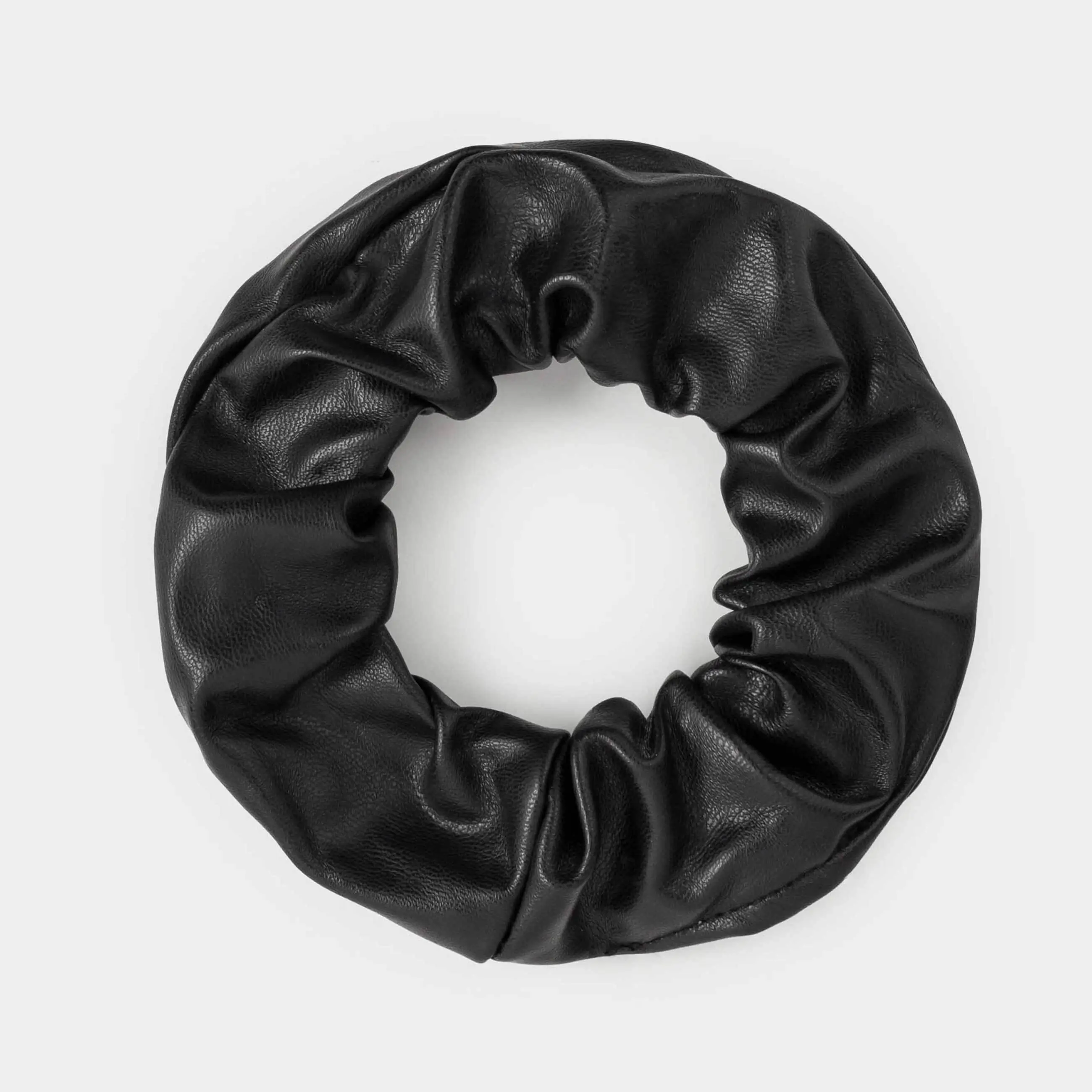 Резинка для волос, 9 см, полиуретан, черная, Leather
