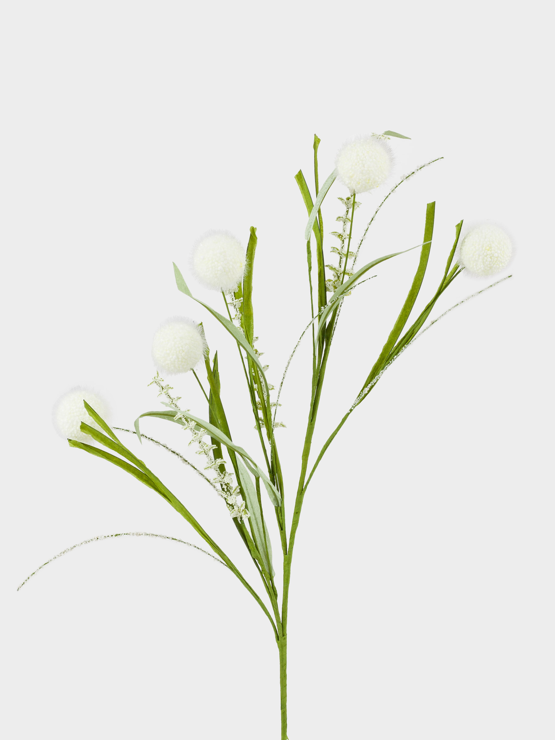 Ветка декоративная, 73 см, пластик/пенопласт, Белые цветы, Meadow decor, image-1