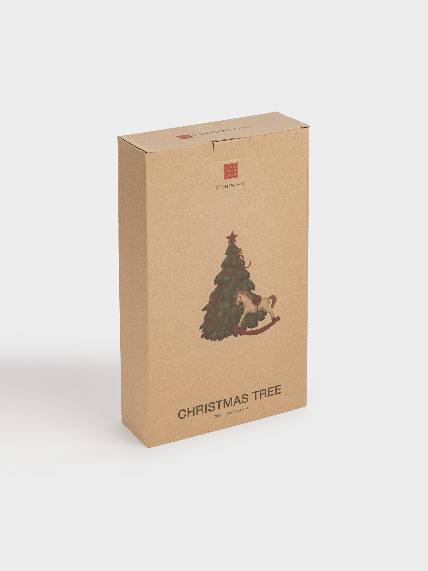 Блюдо, 31х18х6 см, керамика, овальное, Лошадка с елкой, Christmas tree, image-8