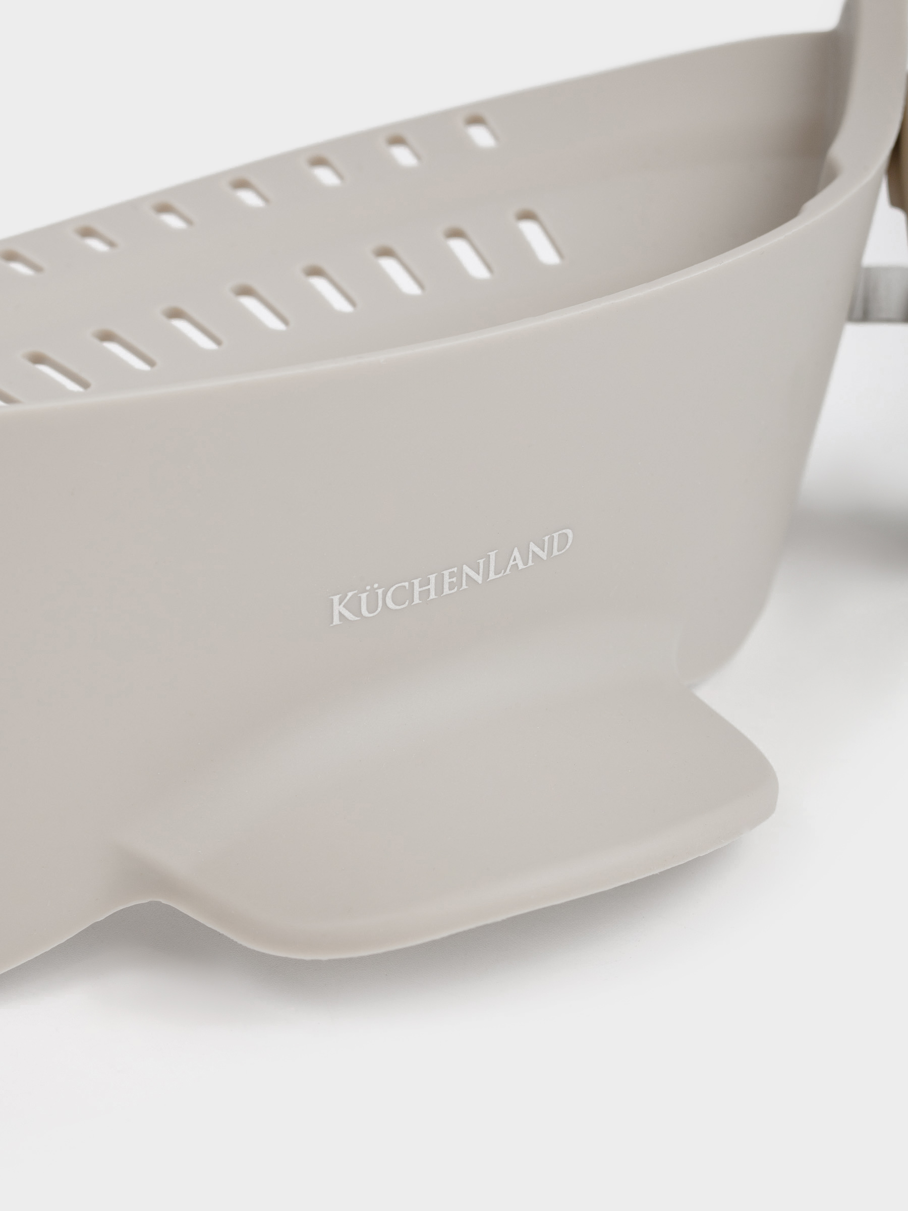 Дуршлаг-насадка на кастрюлю, 23 см, на зажимах, силикон, серо-коричневый, Soft kitchen, image-4