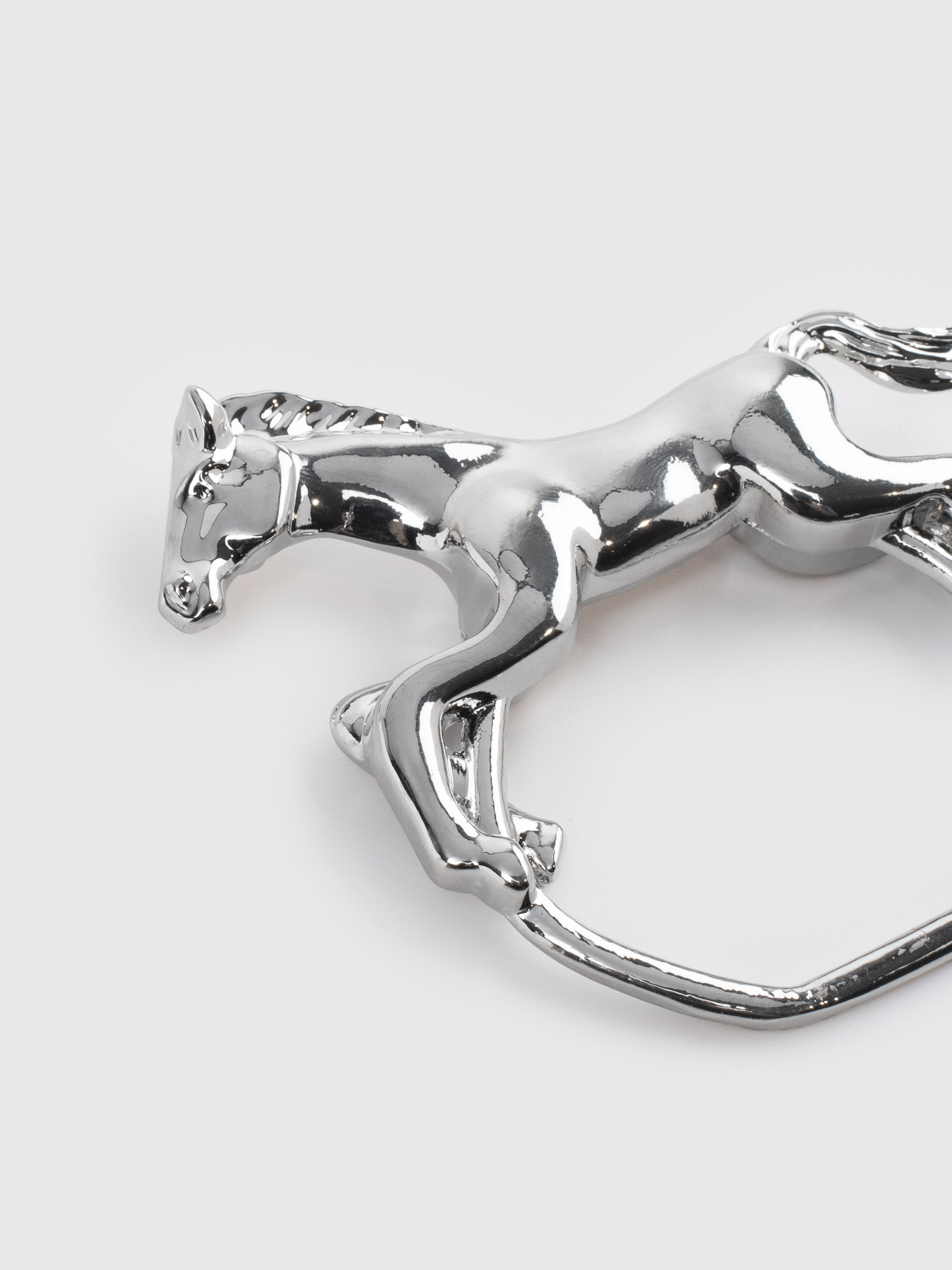 Кольцо для салфеток, 7 см, металл, серебристое, Лошадка, Horse silver, image-1