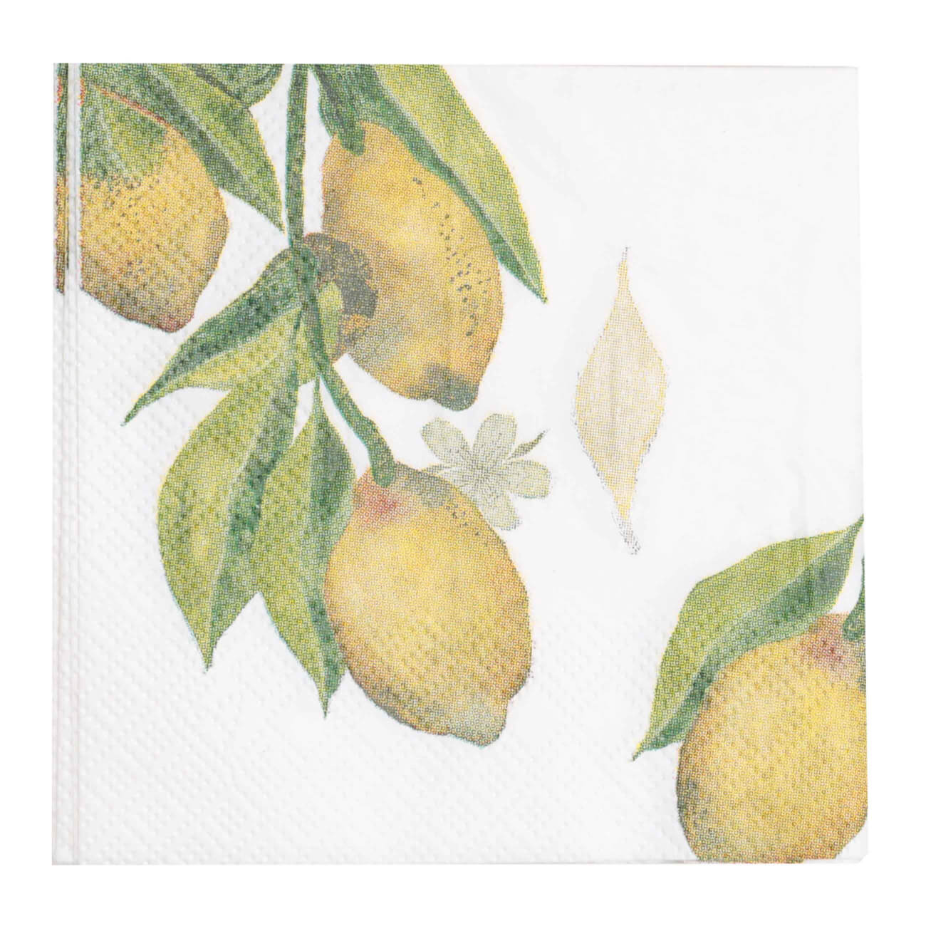 Салфетки бумажные, 21х21 см, 20 шт, квадратные, Лимоны на ветке, Sicily in bloom