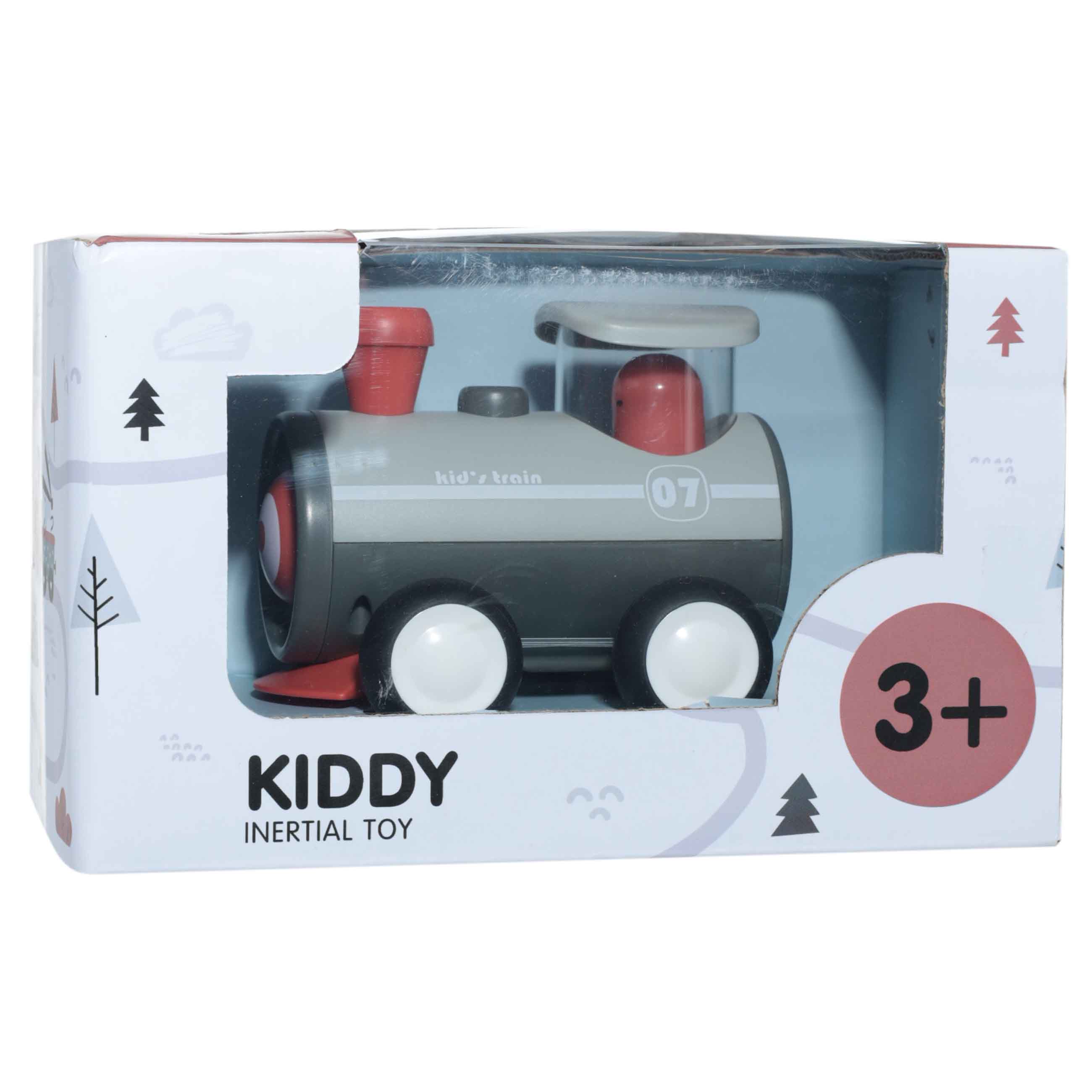 Игрушка, 11х8 см, инерционная, музыкальная, с подсветкой, пластик, серая, Паровоз, Kiddy, image-2