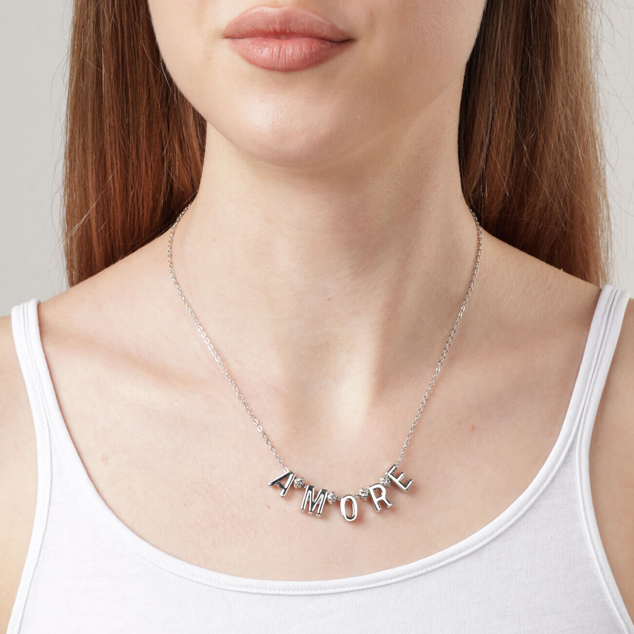 

Цепочка, 23 см, металл, серебристая, Amore, Heart
