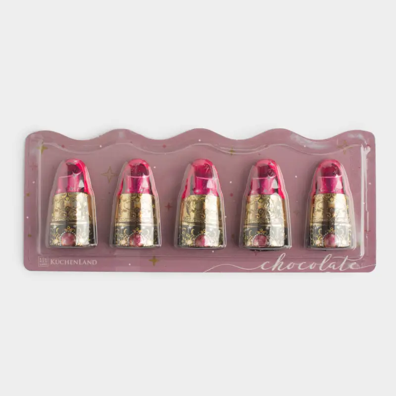 Конфета шоколадная, 60 г, 5 шт, с карамелью леденцовой, Клубника, Помада, Sweet shape