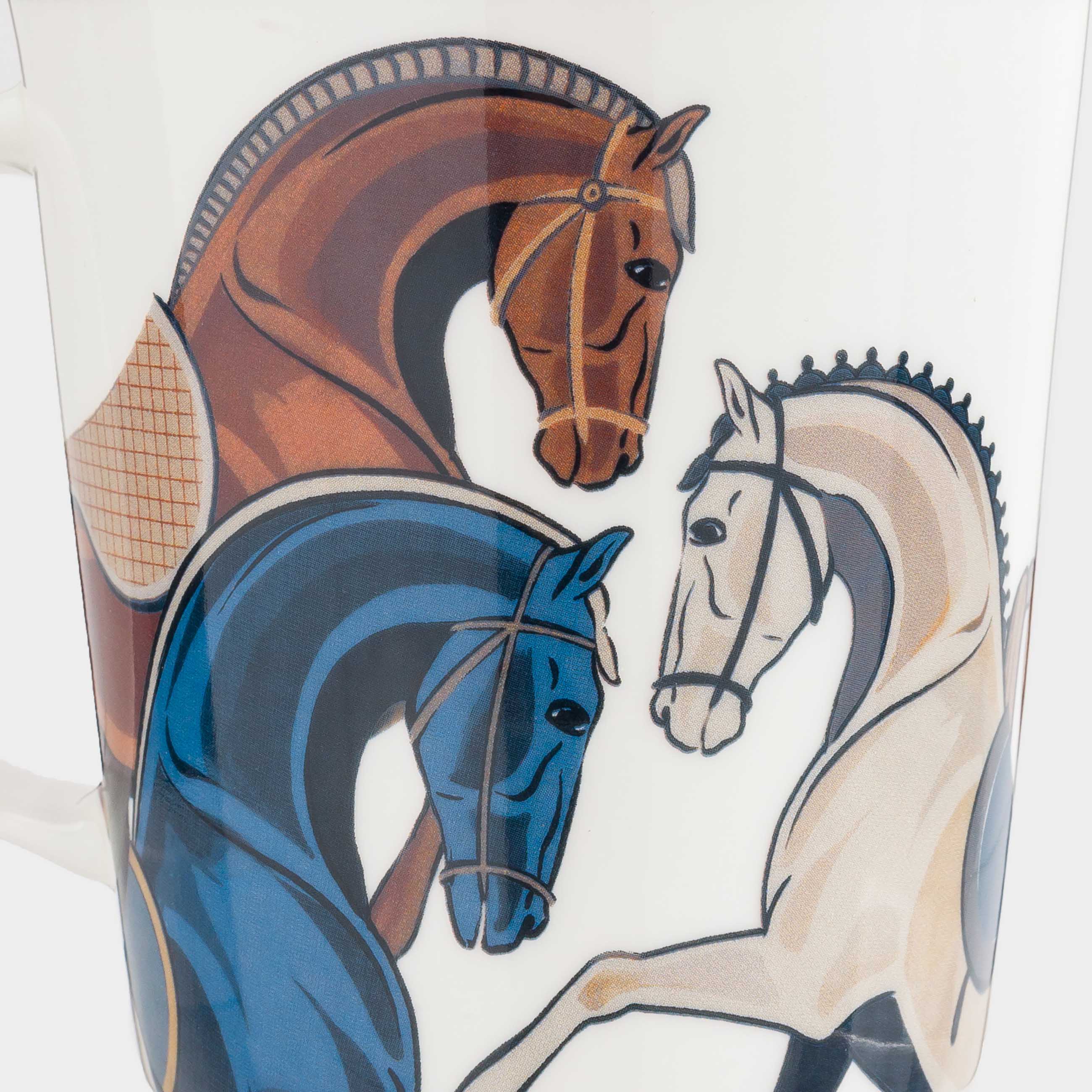 Кружка, 450 мл, фарфор F, белая, Кони, Horse, image-5
