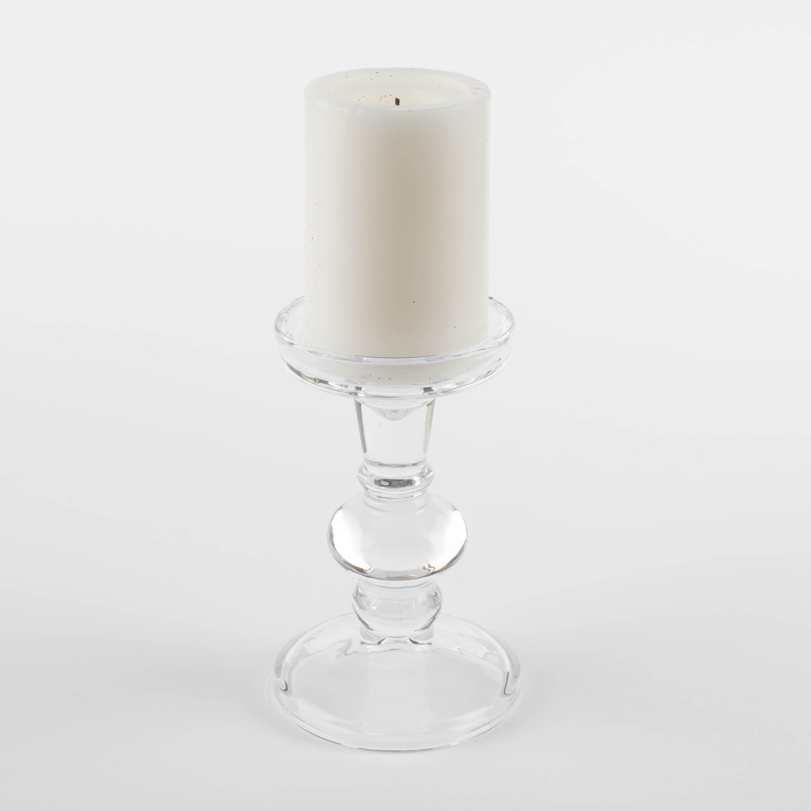 Подсвечник, 15 см, для одной свечи, на ножке, стекло, Clear изображение № 5