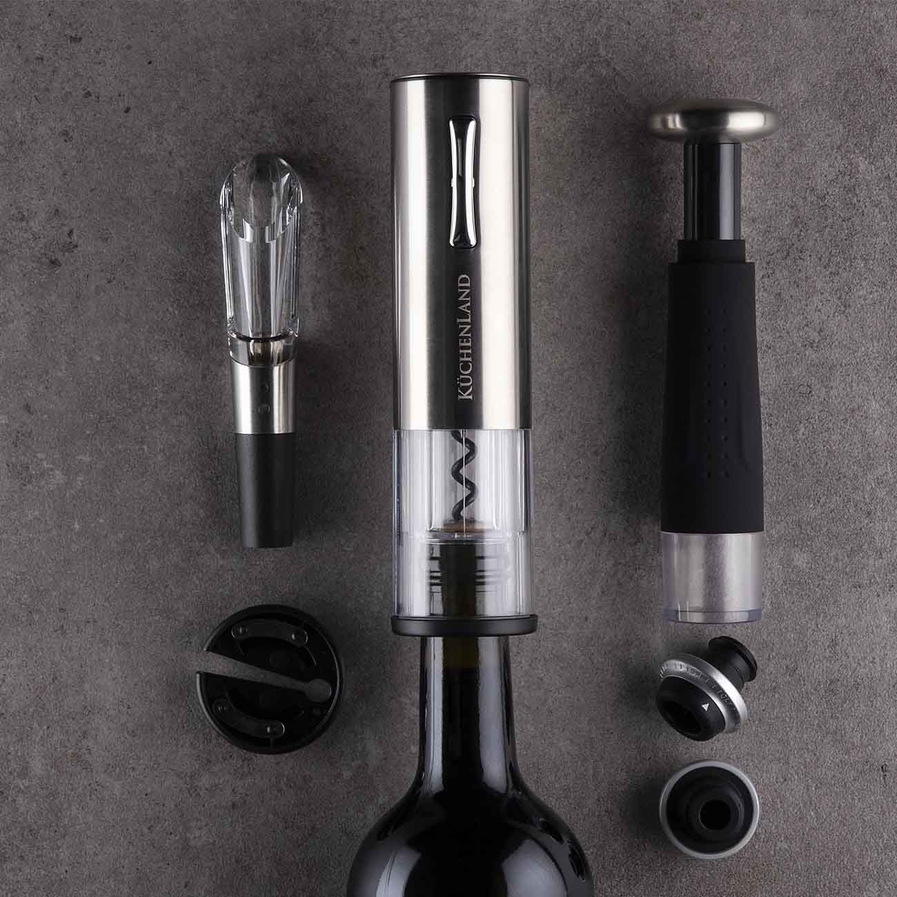 Набор винный, 6 пр, с вакуумной пробкой, пластик/сталь, LED B, серебристо-черный, Bar изображение № 8