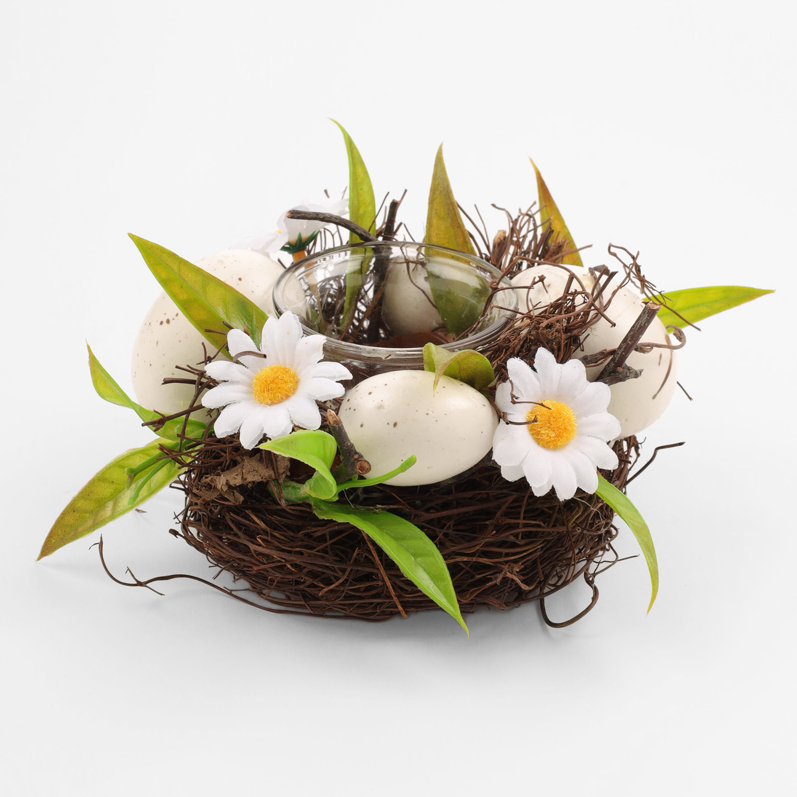 Подсвечник, 14 см, для чайной свечи, стекло/пластик, Пасхальные яйца, Pure Easter decor изображение № 2