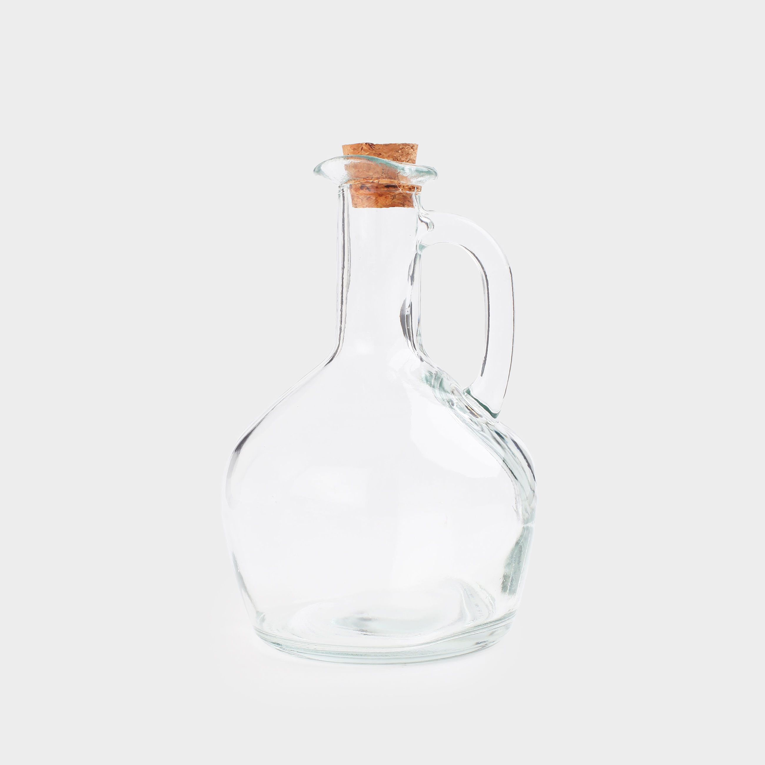 Емкость для масла или уксуса, 400 мл, с ручкой, стекло/пробка, Кувшин, Clear cork, image-0