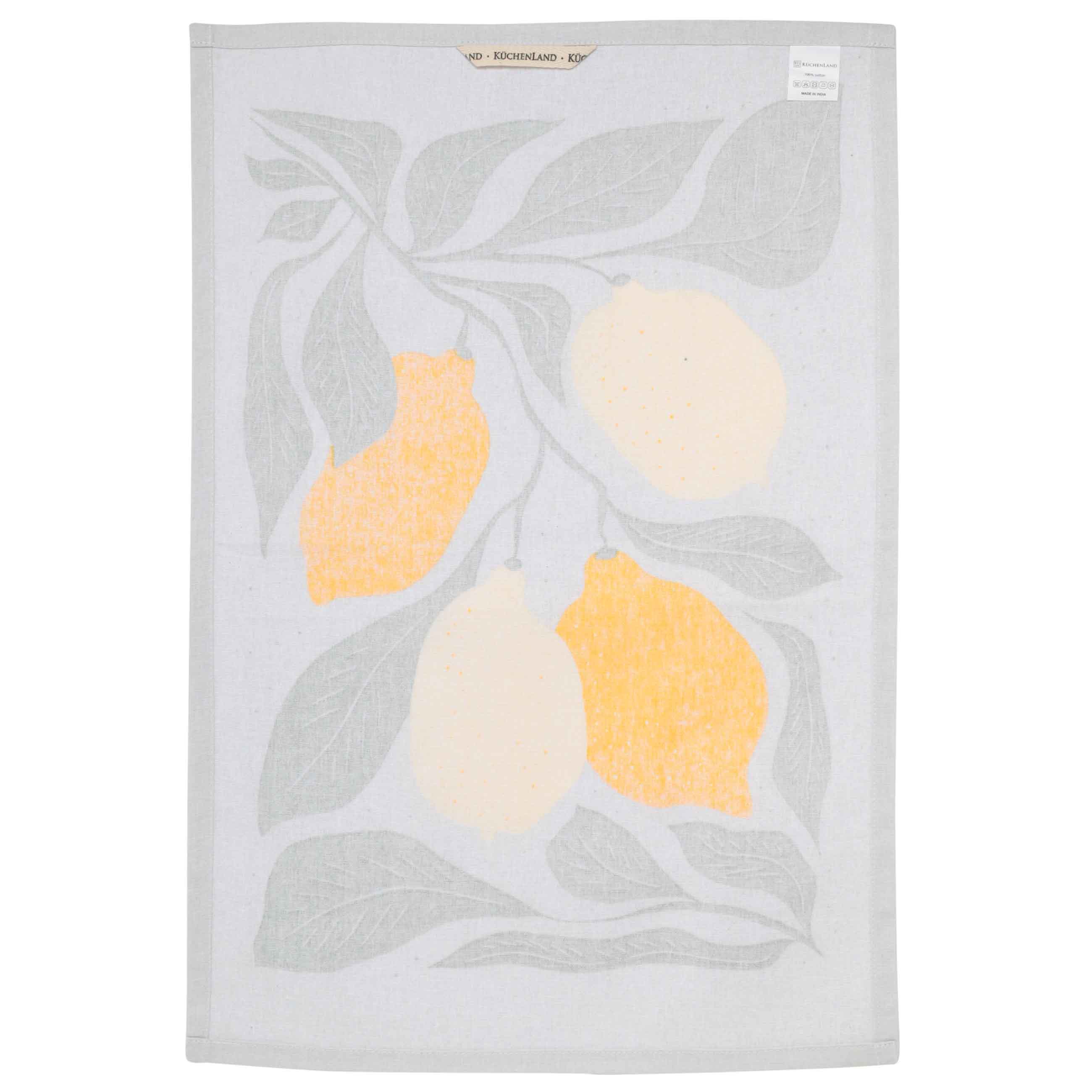 Полотенце кухонное, 40х60 см, хлопок, серое, Лимоны на ветках, Sicily in bloom изображение № 2