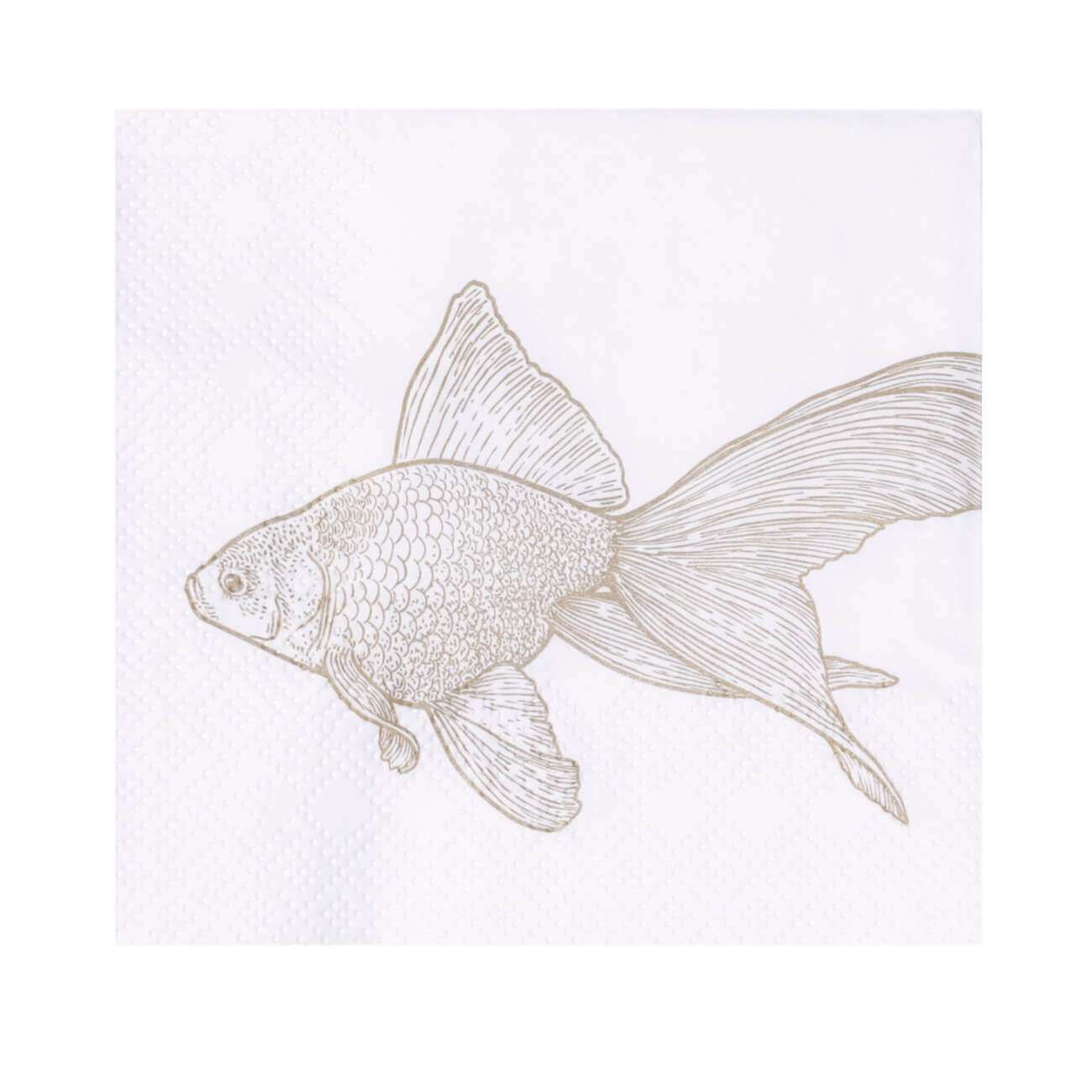 Салфетки бумажные, 21х21 см, 20 шт, белые, Рыбка, Fish print изображение № 1