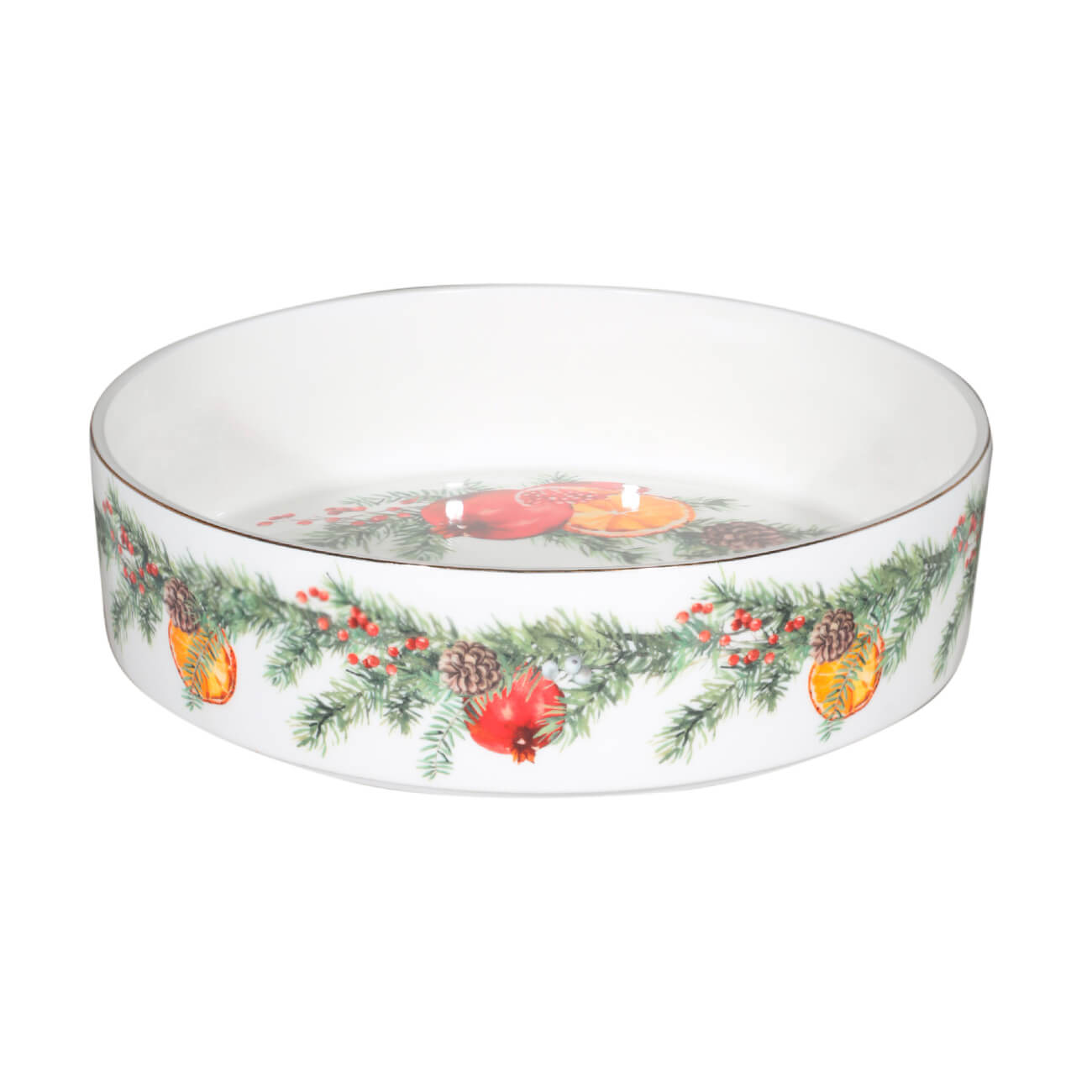 

Блюдо, 24х6 см, с бортами, фарфор F, Апельсин и гранат, Christmas miracle