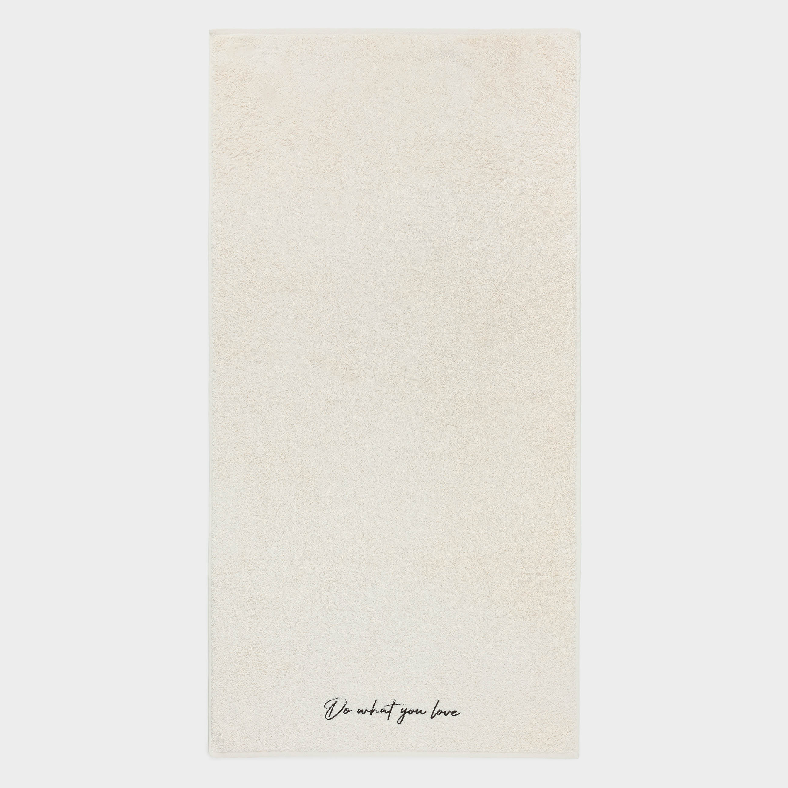 Полотенце, 70х140 см, хлопок, бежевое, Do what you love, Cotton font, image-1