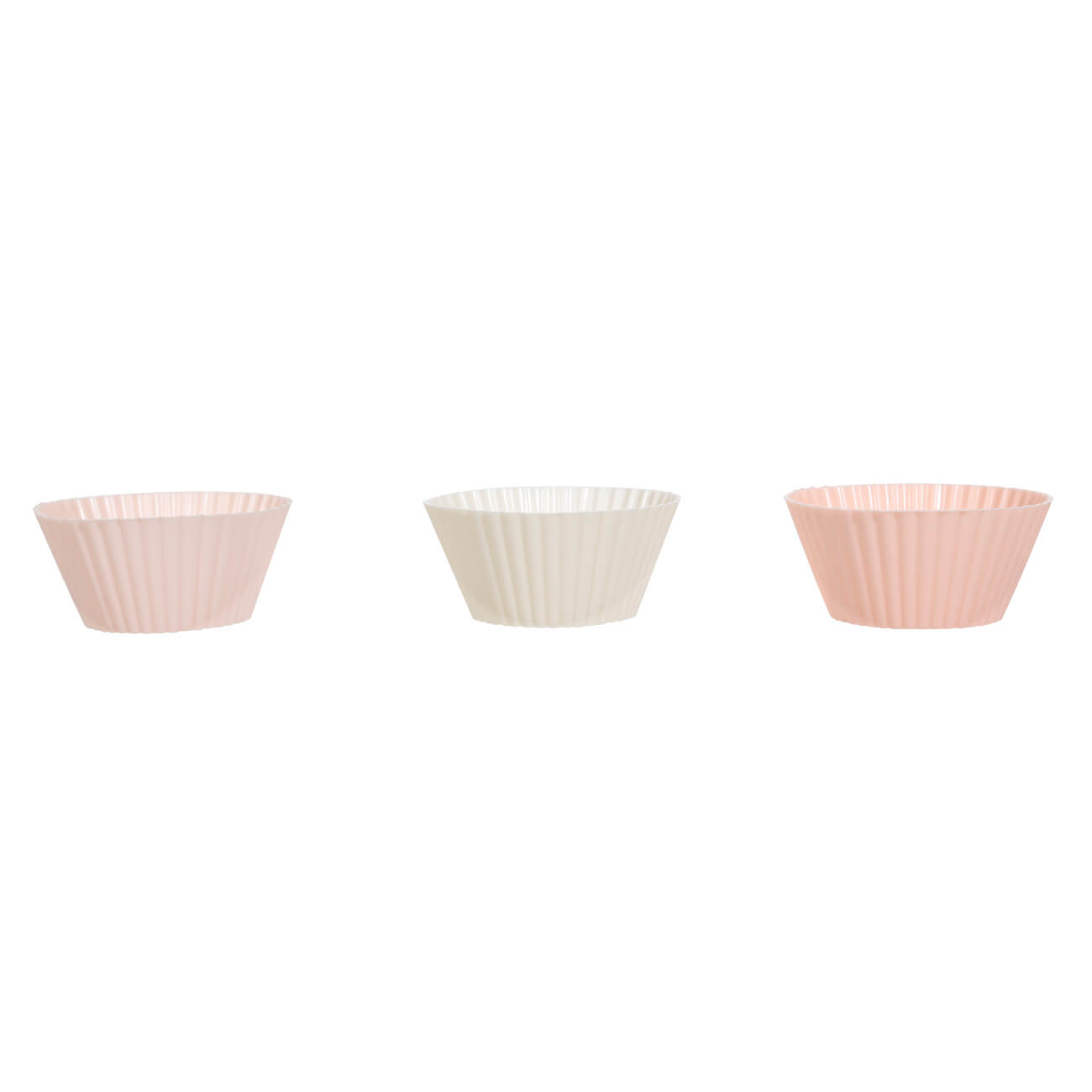 Форма для выпечки кексов, 7х3 см, 6 шт, силикон, бежевая/розовая/белая, Bakery