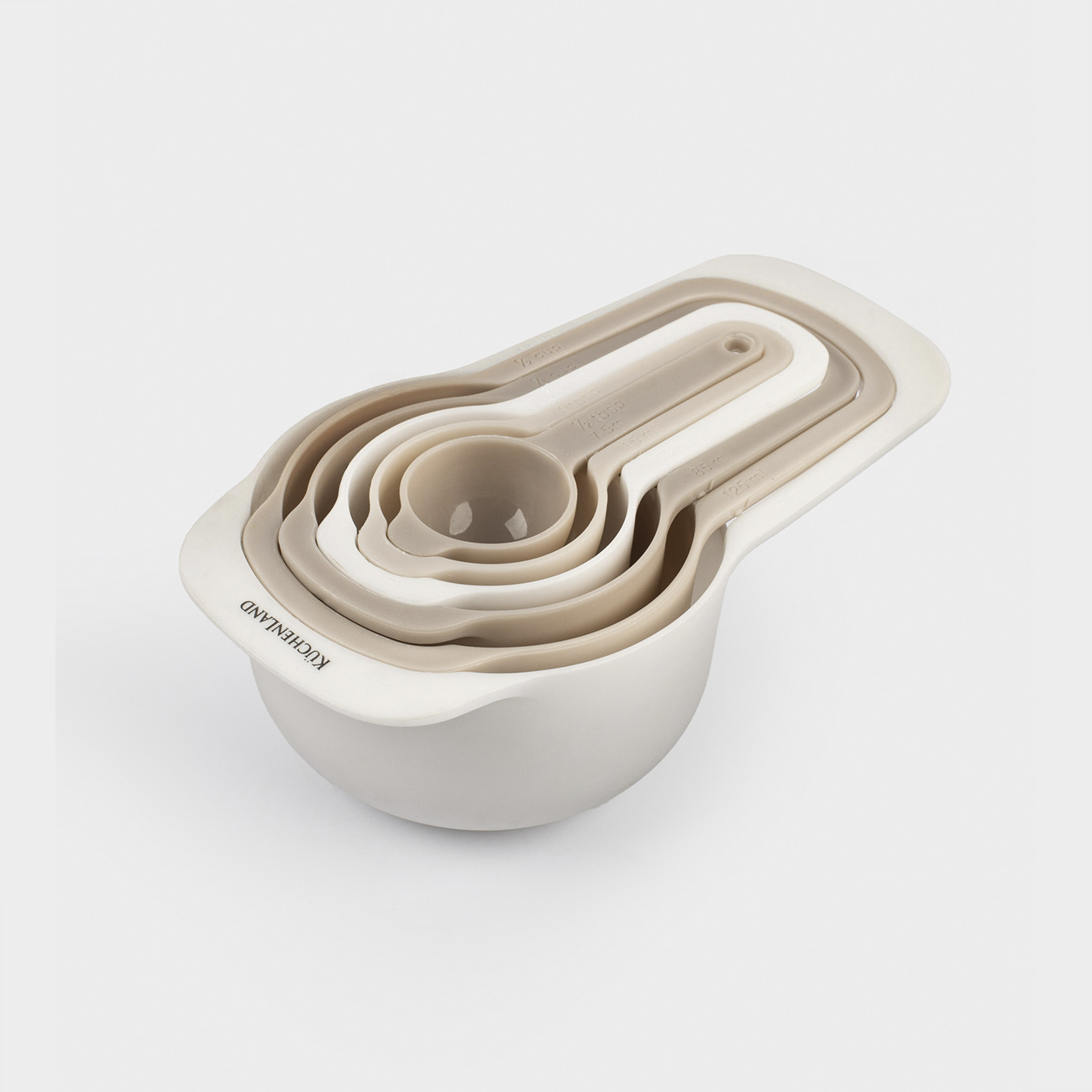 Kuchenland Набор мерных ложек 6 шт пластик бежево-кремовые Bakery 299₽