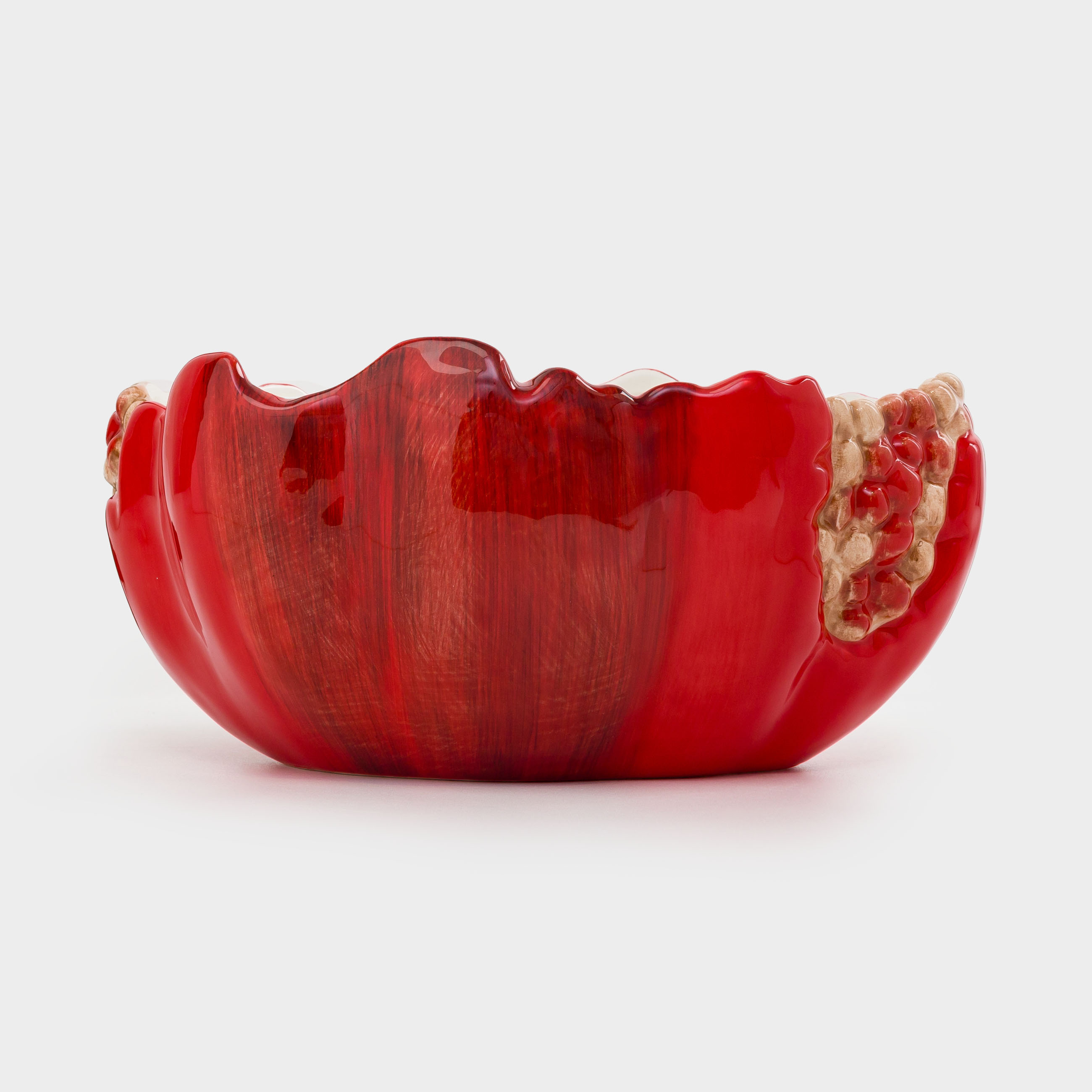 Ваза для фруктов, 25х18 см, керамика, бордовая, Гранат, Pomegranate