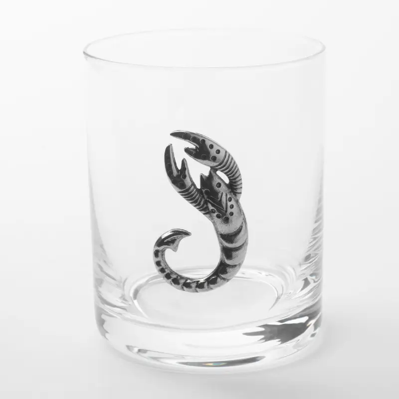 Стакан для виски, 10 см, 340 мл, стекло/металл, серебристый, Скорпион, Zodiac ,image-0