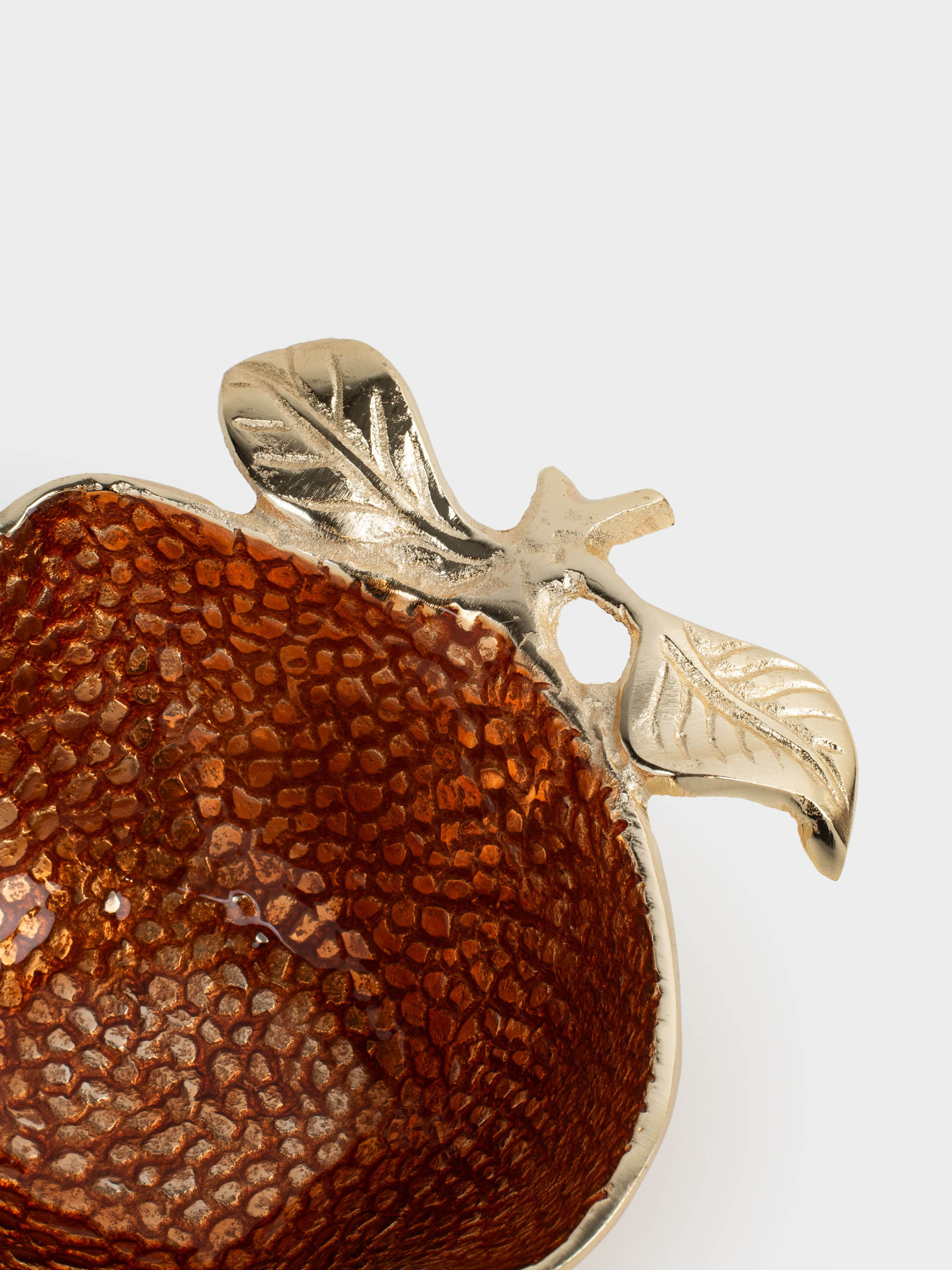 Блюдо декоративное, 20x16 см, металл, оранжево-золотистое, Апельсин, Fantastic R, image-2