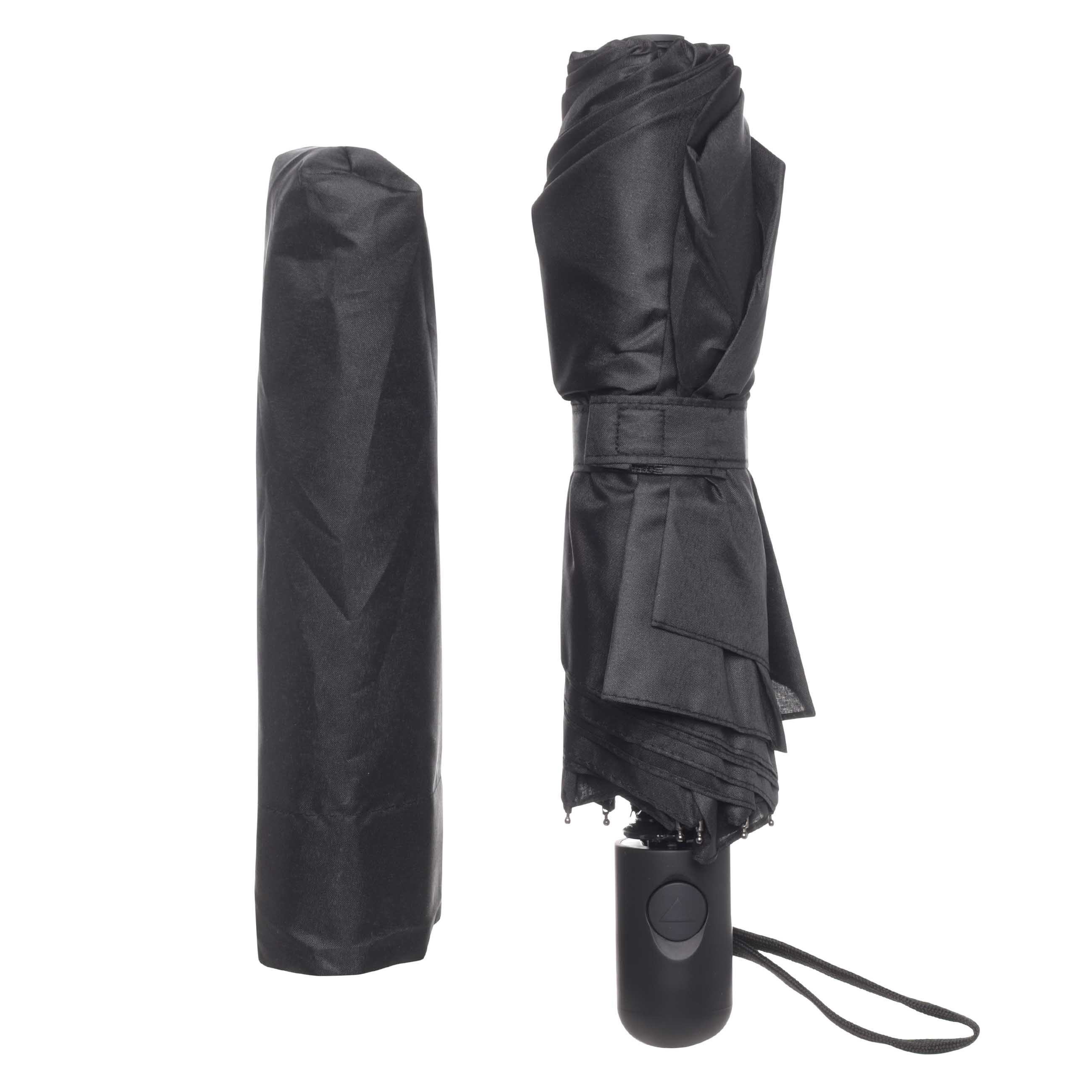 Зонт, 56 см, складной, полу-автоматический, эпонж, черный, Rainy изображение № 5