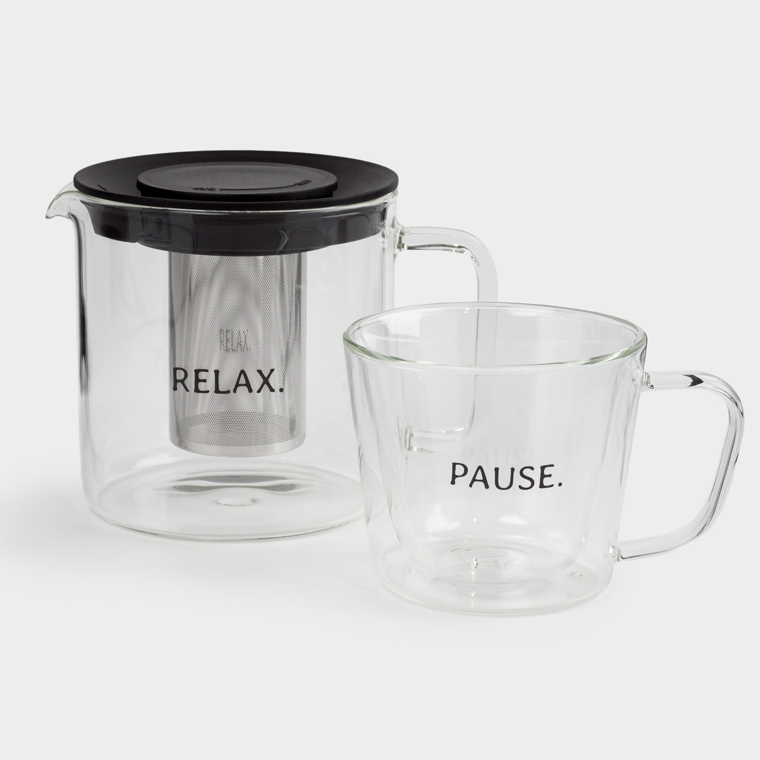 Набор чайный, 1 перс, 2 пр, стекло Б/сталь/пластик, Air