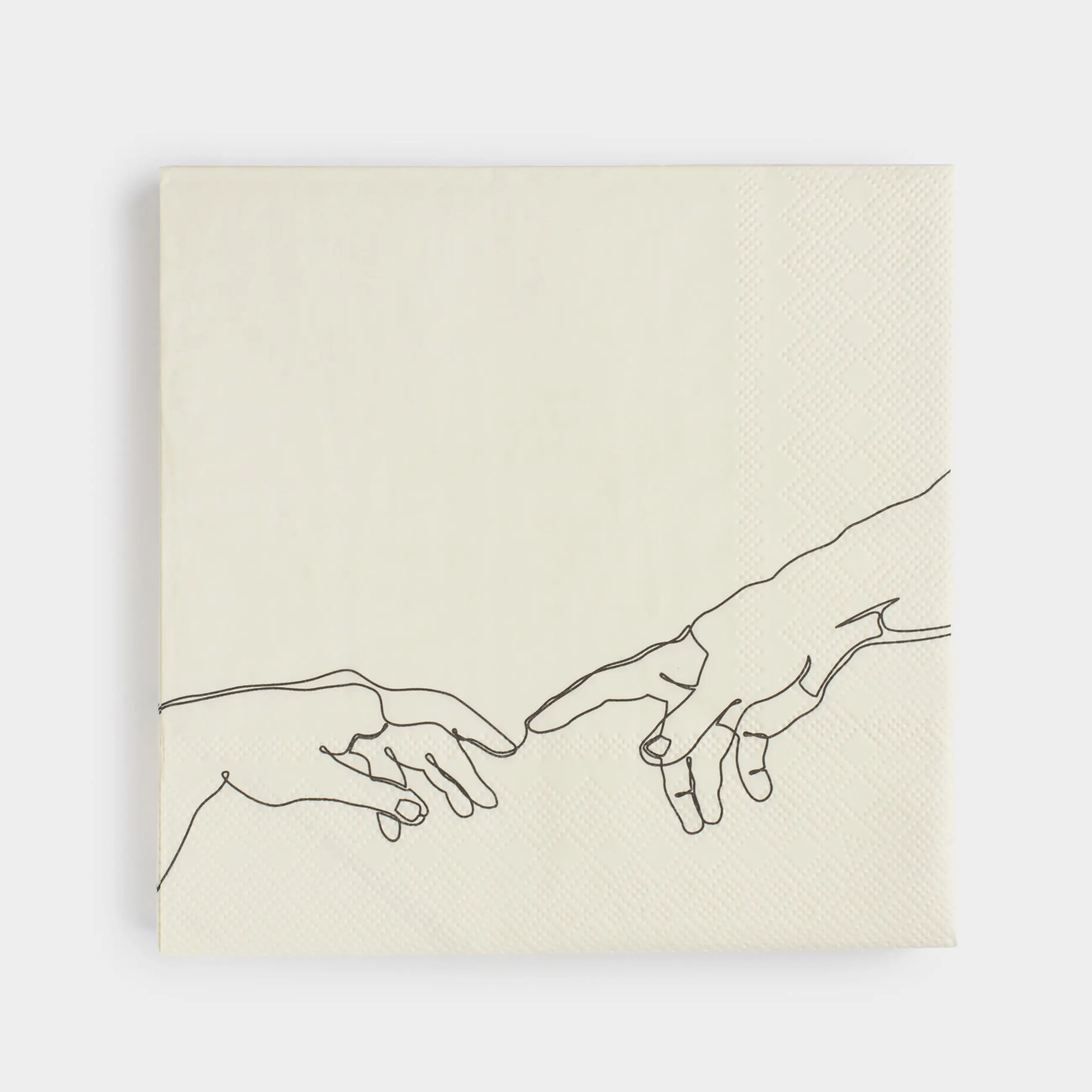 Салфетки бумажные, 33х33 см, 20 шт, квадратные, молочные, Руки, Hand