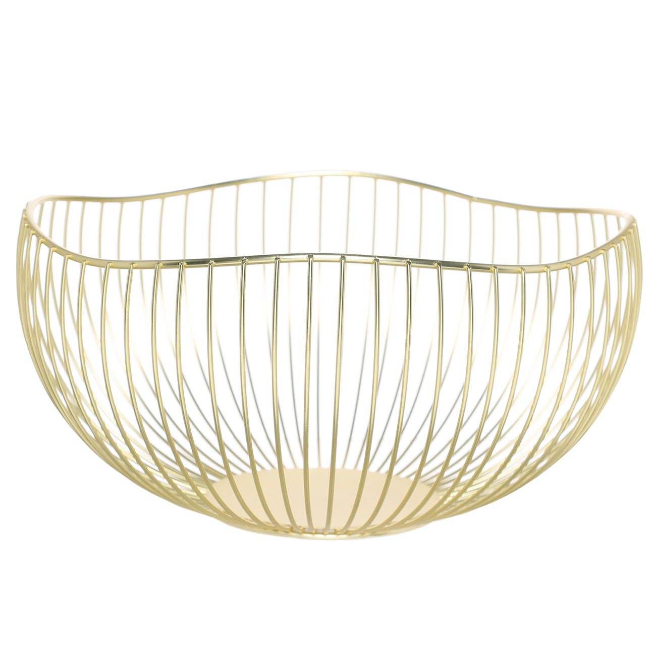 

Корзина для фруктов, 26 см, металл, золотистая, Волнистый край, Twist gold