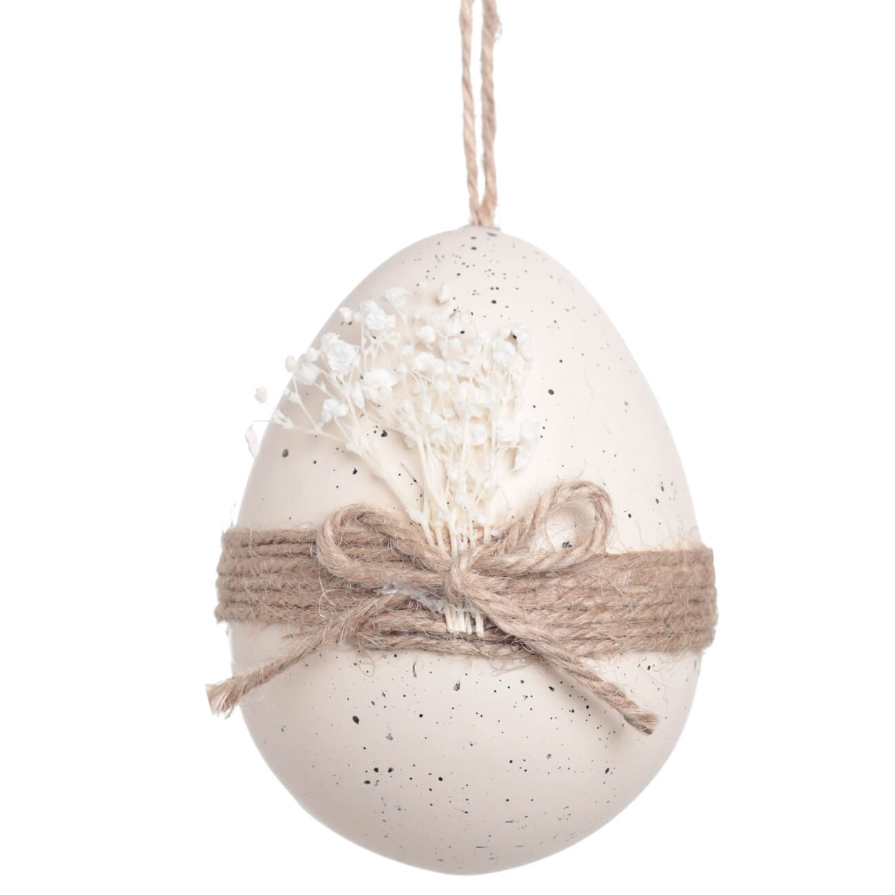 Подвеска, пасхальное яйцо, 10 см, пластик, экрю, Сухоцветы, Natural Easter изображение № 1
