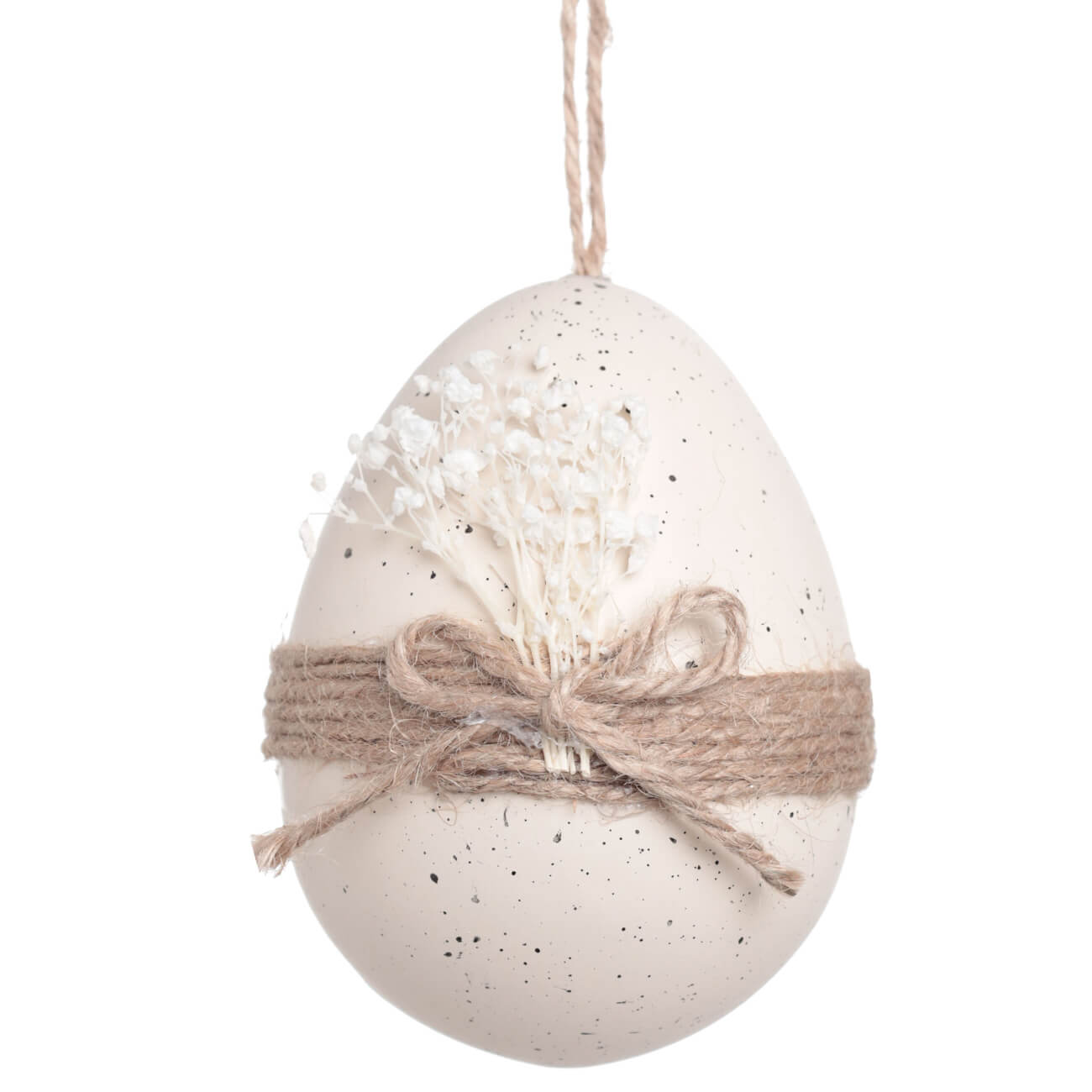 

Подвеска, пасхальное яйцо, 10 см, пластик, экрю, Сухоцветы, Natural Easter