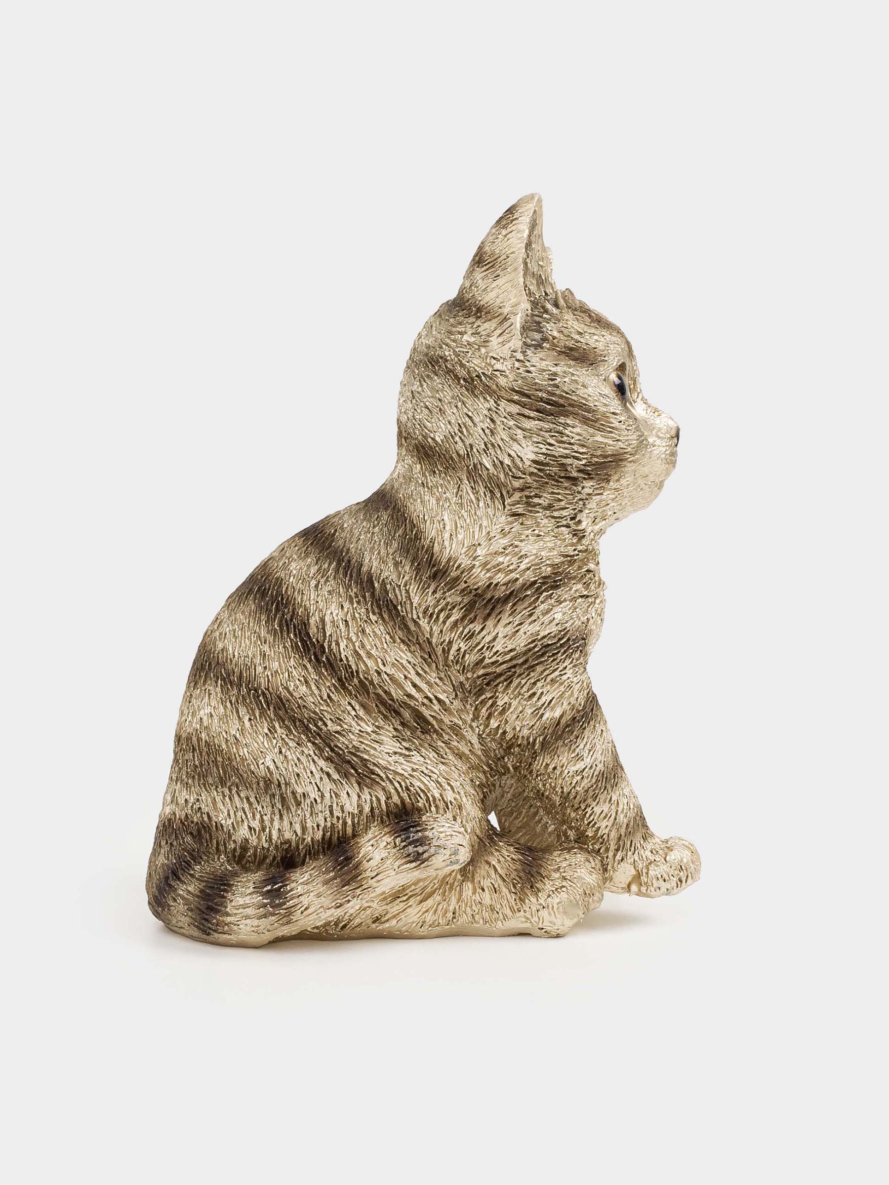 Статуэтка, 11 см, полирезин, шампань, Котенок сидит, Cat, image-3
