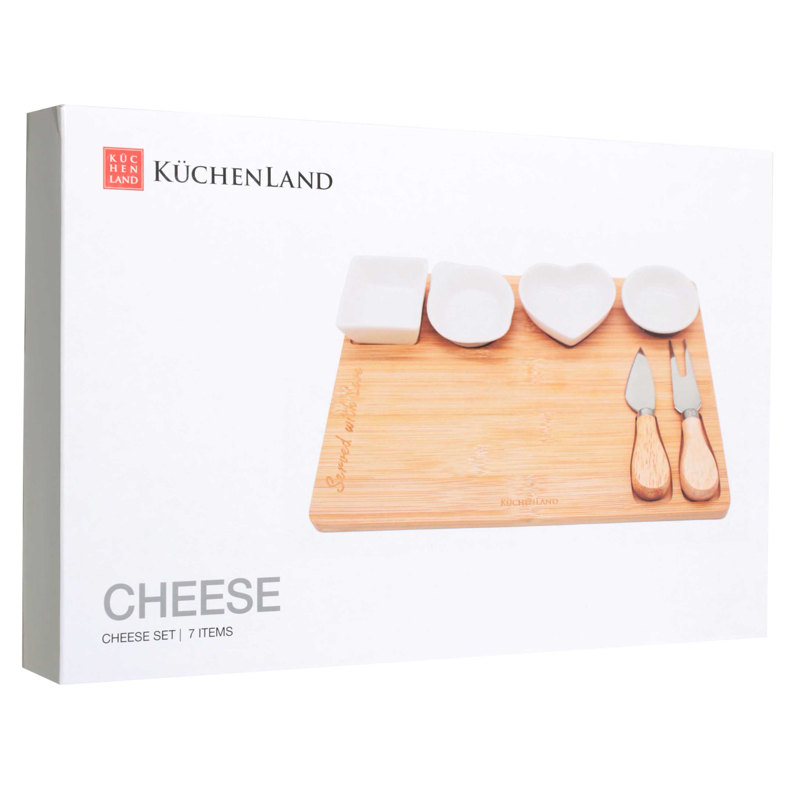 Набор для сыра, 7 пр, доска-блюдо/пиала, керамика/бамбук, Cheese изображение № 6