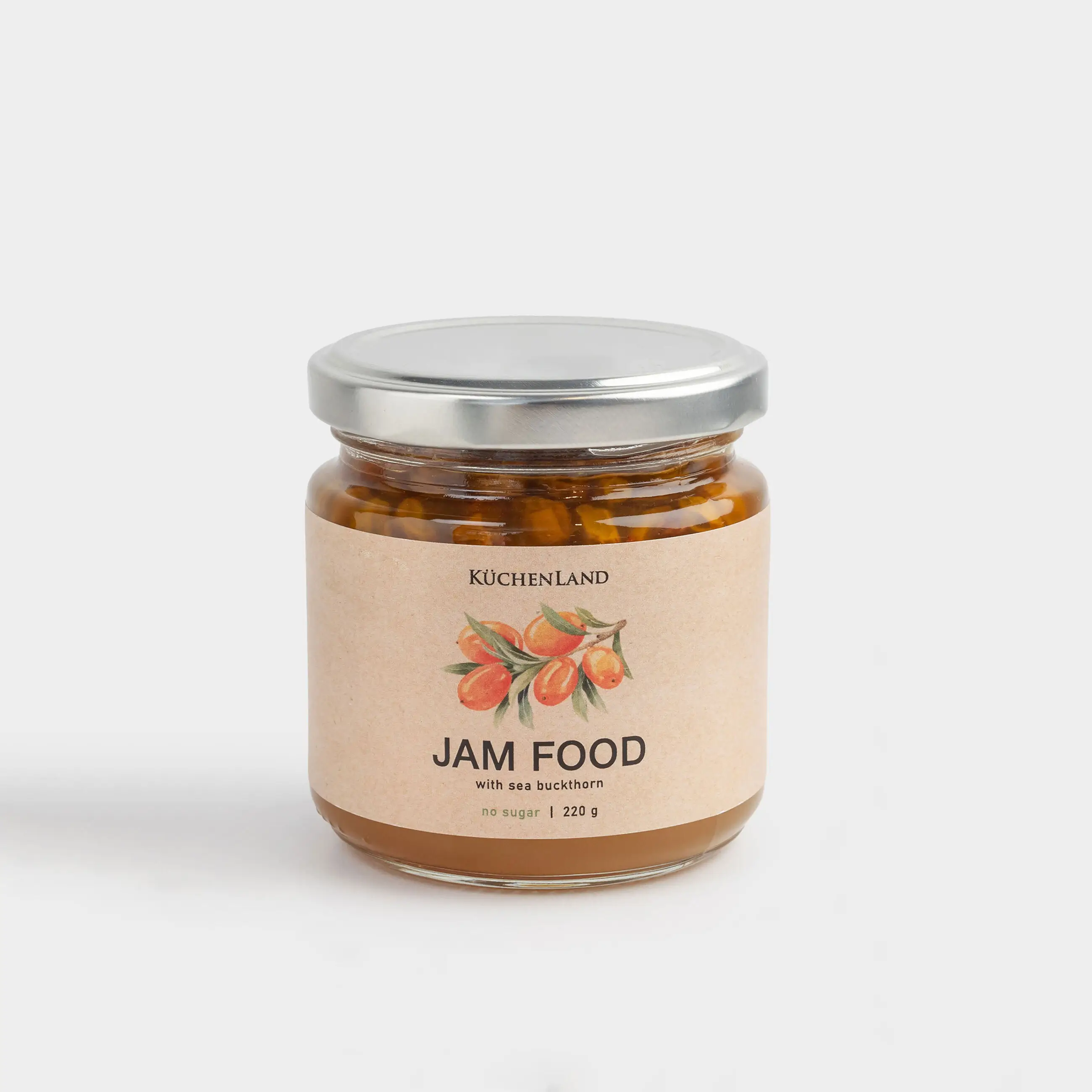 Джем, 220 гр, с облепихой, без сахара, Jam food