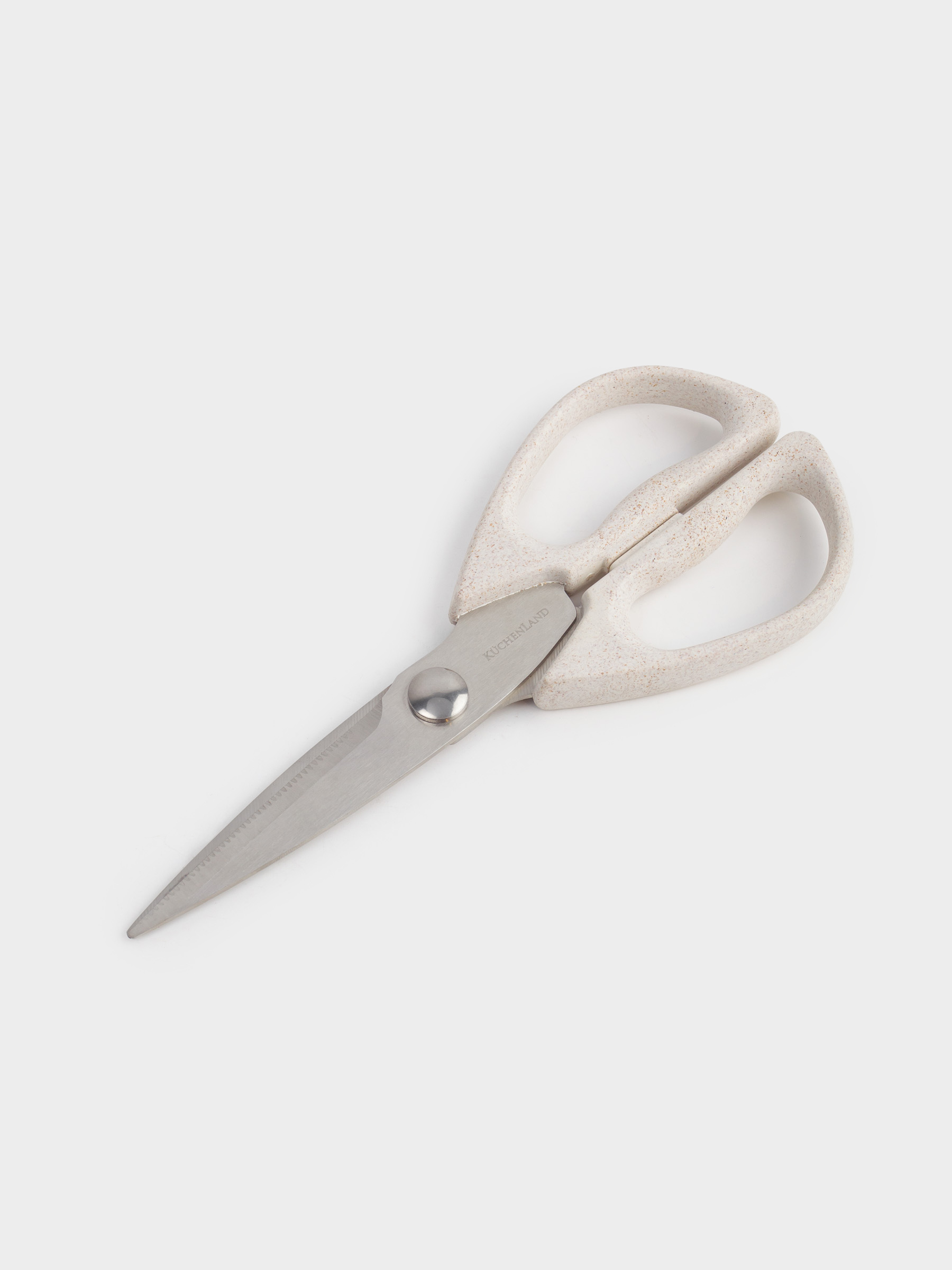 Ножницы кухонные, 21 см, сталь/растительное волокно, бежевые, в крапинку, Galori, image-1
