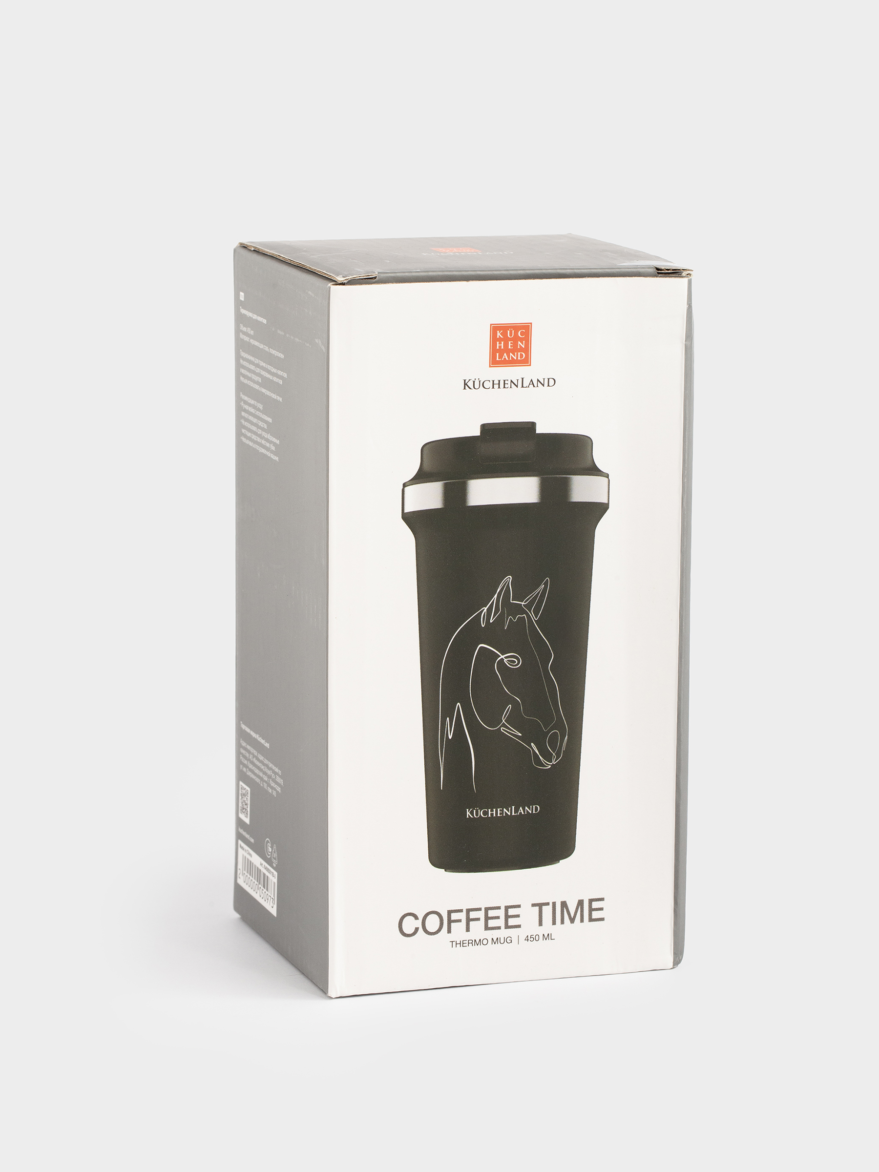Термокружка, 450 мл, сталь/пластик, черная, Конь, Coffee time, image-7