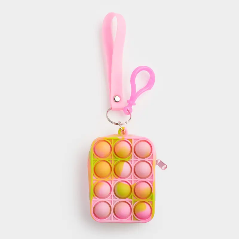 Игрушка-антистресс Pop-it, 8х5 см, силикон, цветная, Кошелек-брелок, Pop-it ,image-0