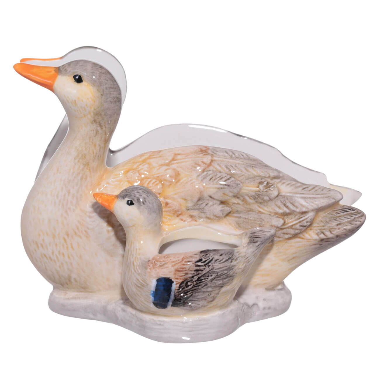 салфетница 15 см с отделением для зубочисток керамика белая утка с утенком duck Салфетница, 15 см, с отделением для зубочисток, керамика, Утка с утенком, Duck