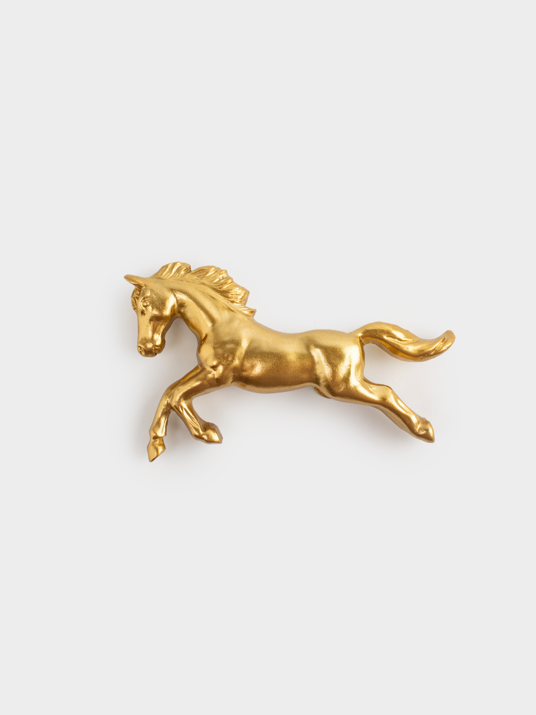 Магнит, 9 см, полирезин, золотистый, Конь, Horse gold, image-0