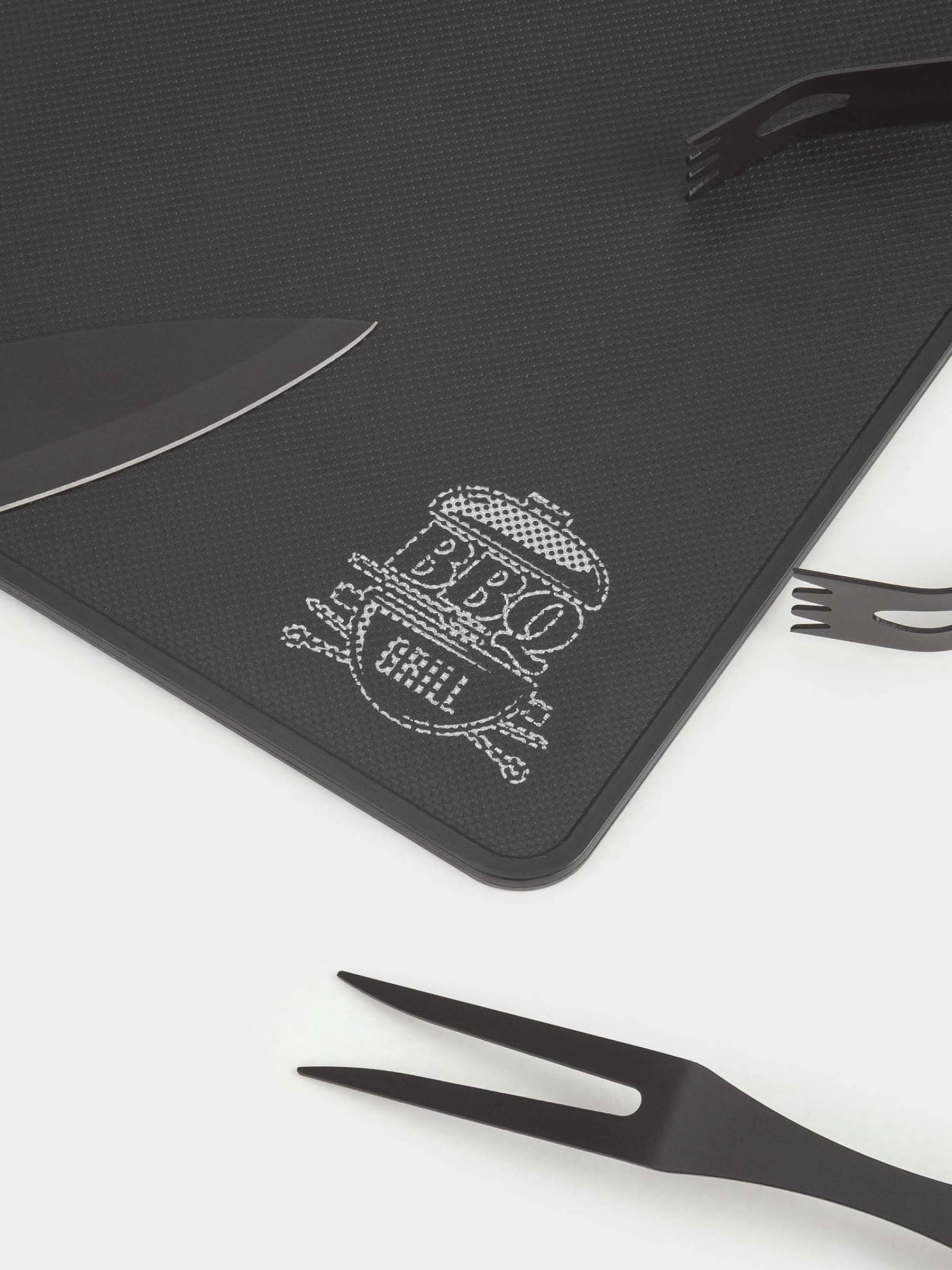 Набор для барбекю, 4 пр, в кожаном кейсе, сталь/дерево/экокожа, BBQ, image-2