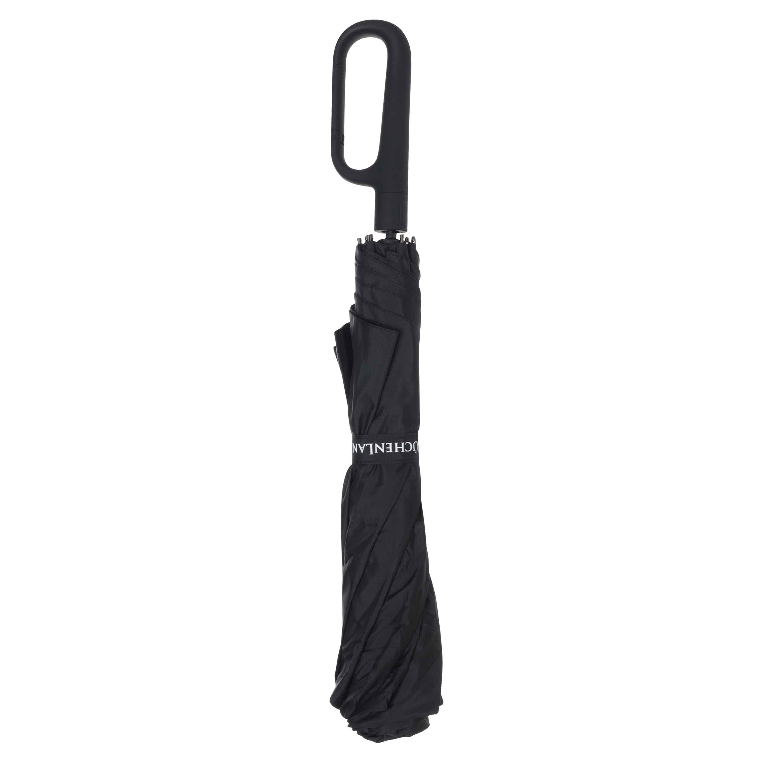 Зонт, 70 см, складной, полу-автоматический, с ручкой-карабином, эпонж, черный, Rainfall изображение № 6