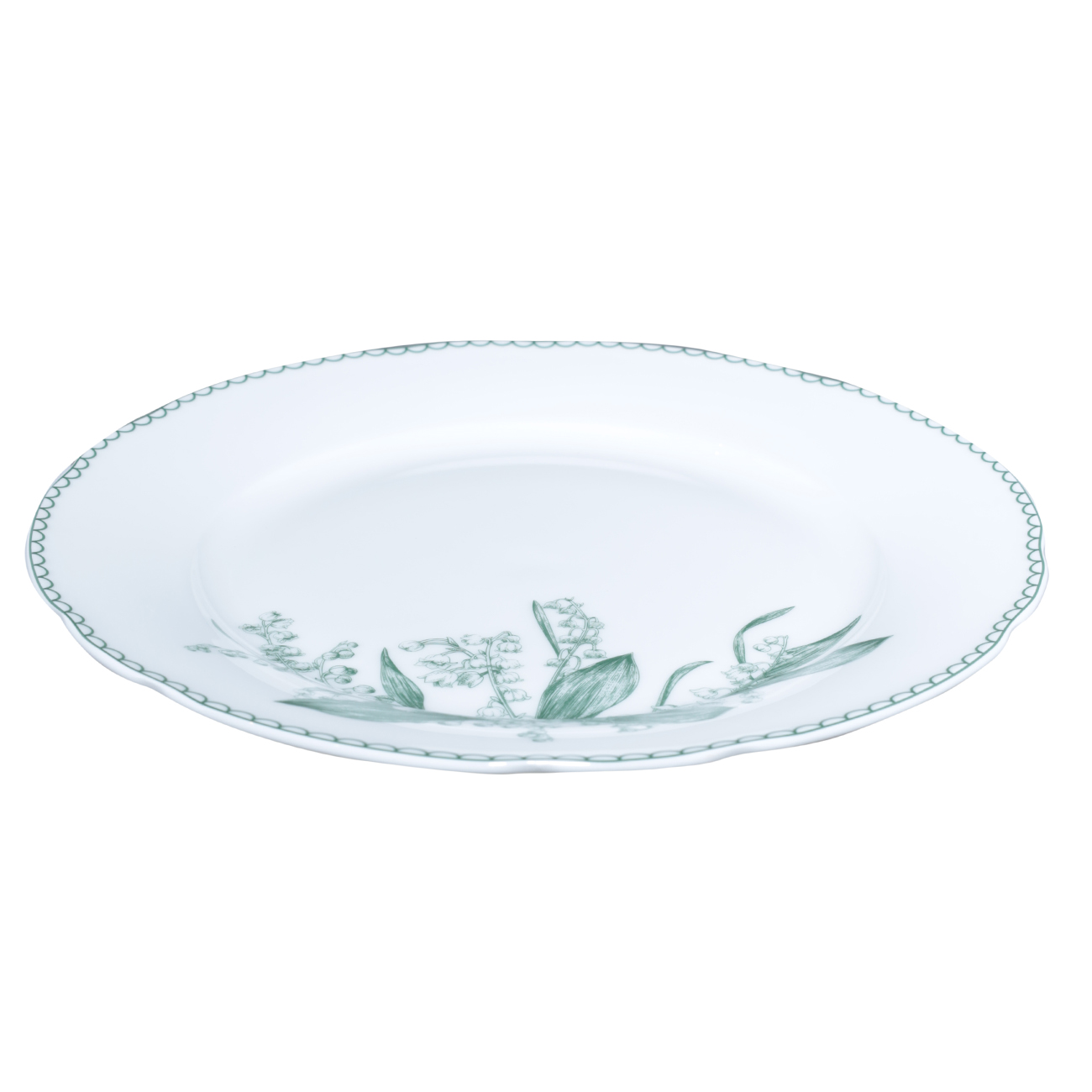 Тарелка обеденная, 27 см, фарфор F, белая, Весенние ландыши, May-lily изображение № 2