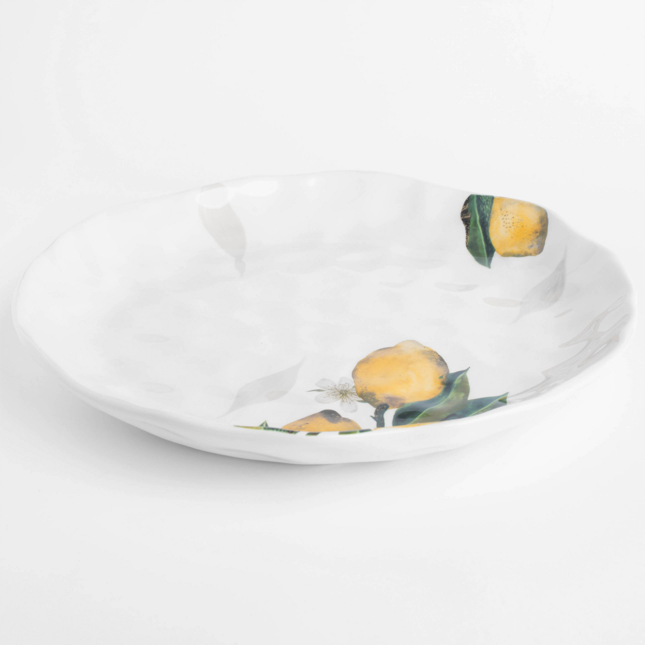 Тарелка обеденная, 27 см, керамика, белая, Лимоны на ветке, Sicily in bloom изображение № 3