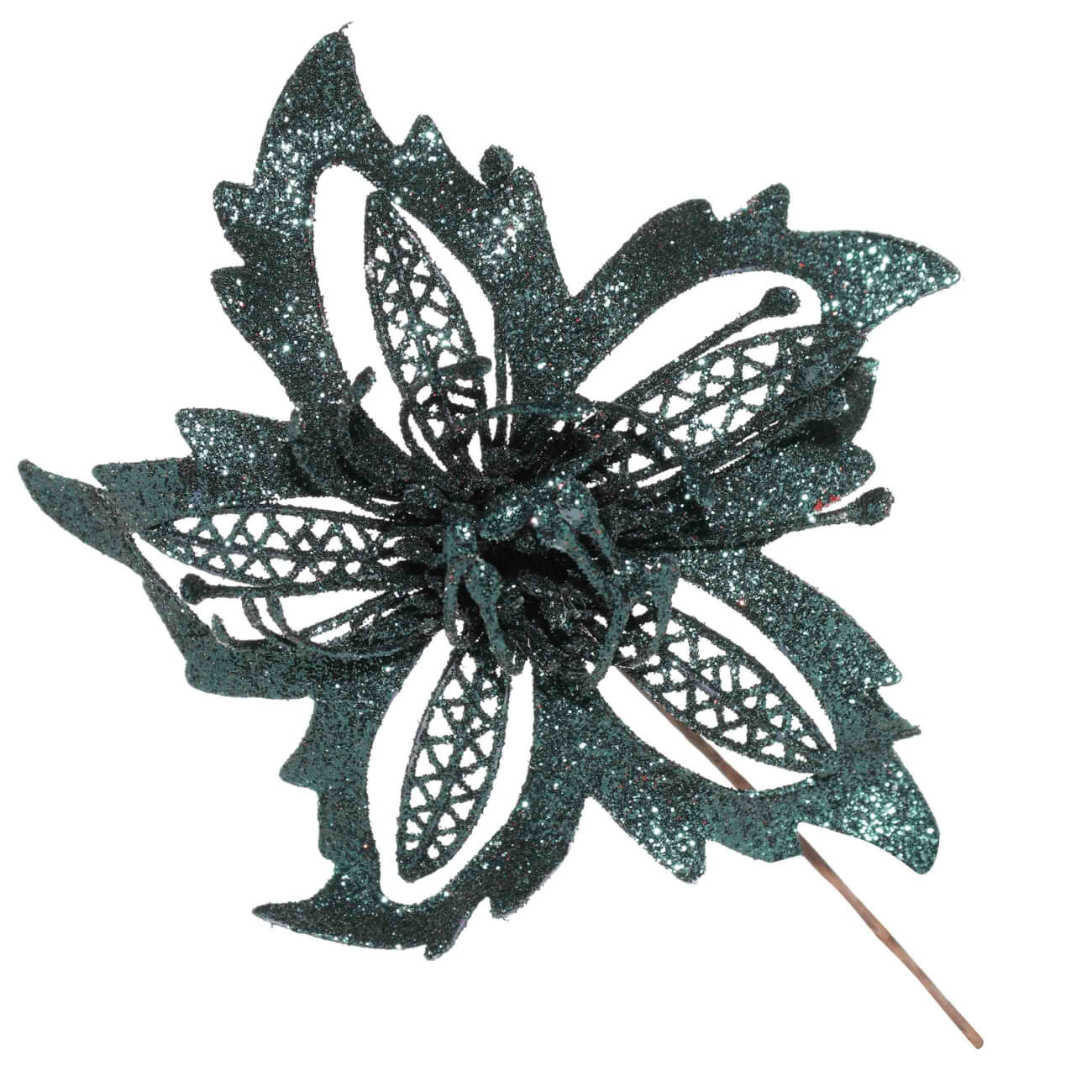 

Украшение декоративное, 13 см, пластик, зеленое, Пуансеттия, Flower decor