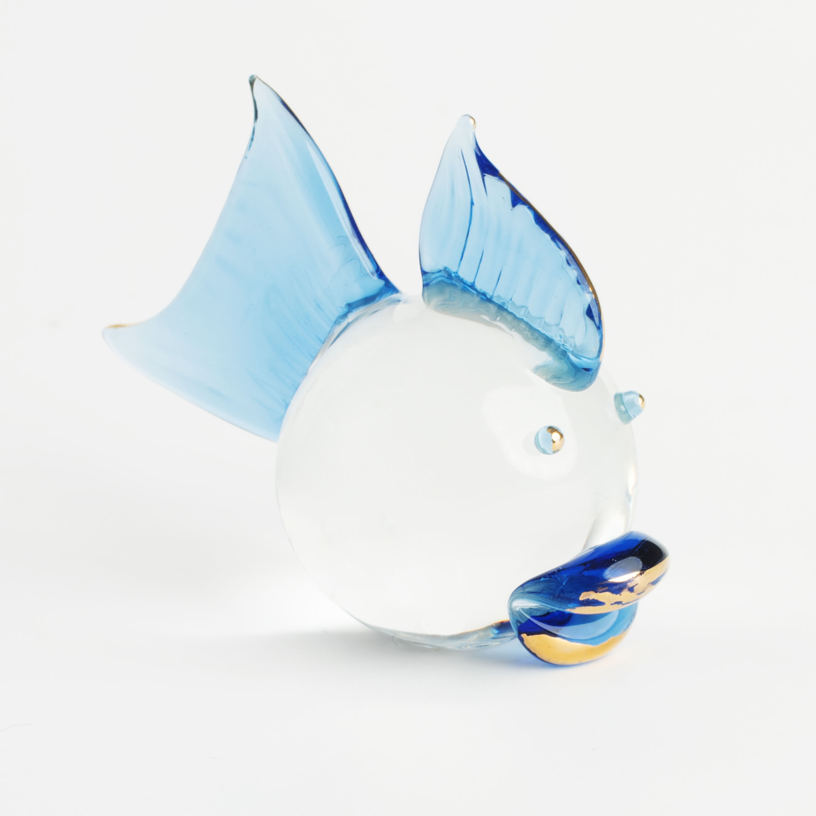 Статуэтка, 4 см, стекло, Рыбка с голубым плавником и хвостом, Vitreous изображение № 4