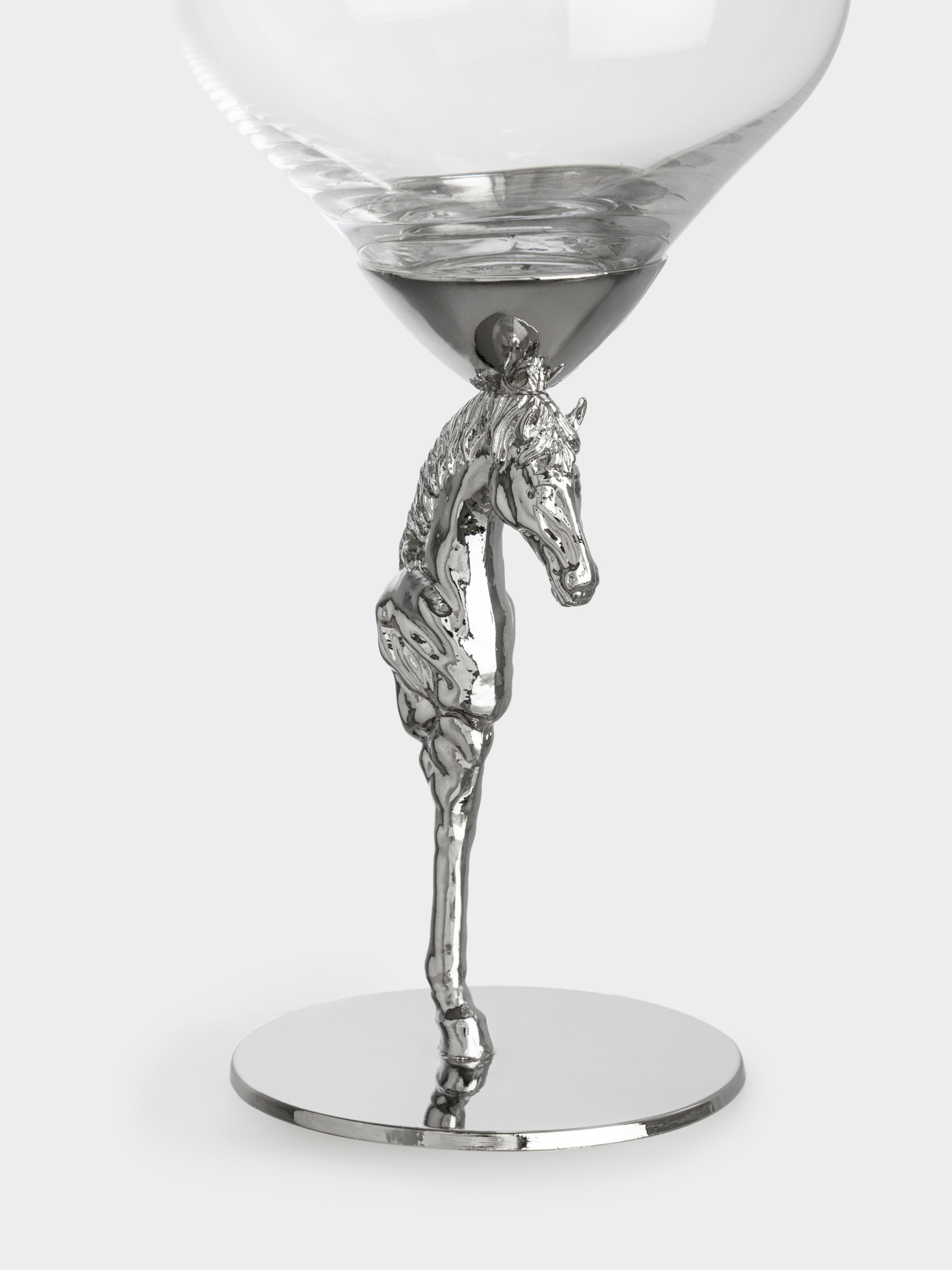 Бокал для вина, 500 мл, стекло/металл, Серебристая лошадь, Elegant horse, image-2
