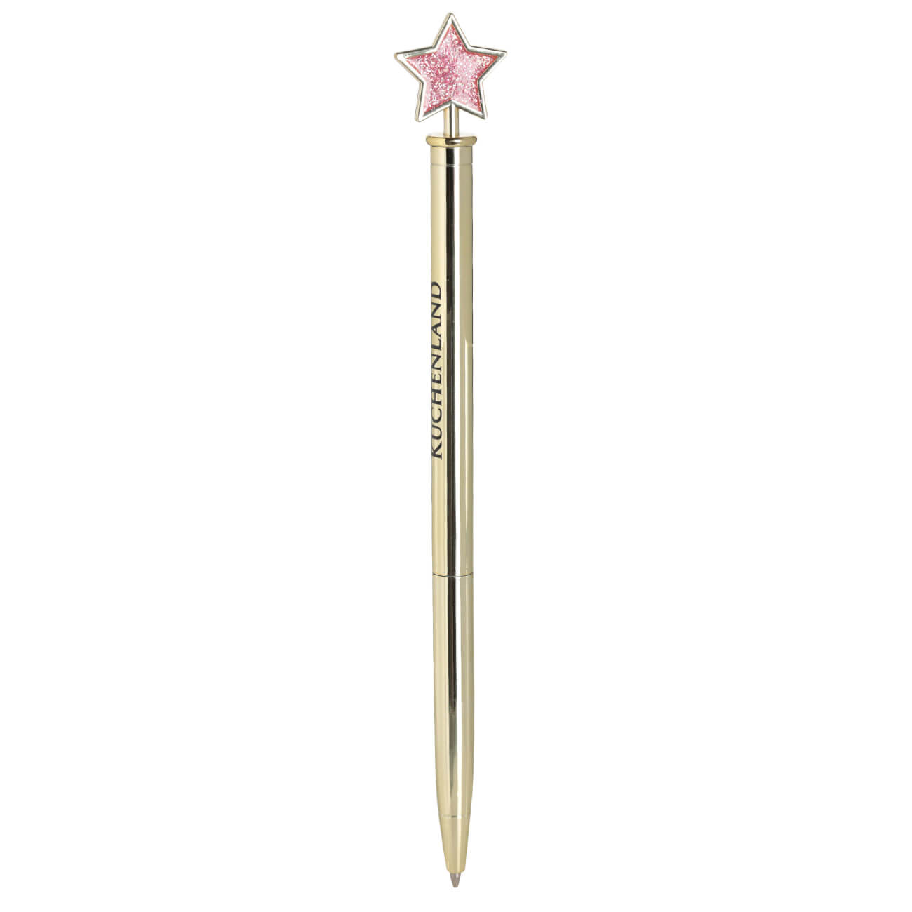 Ручка шариковая, 15 см, с фигуркой, металл, золотистая, Звезда, Draw figure ручка шариковая 14 см с фигуркой серебристая заяц draw figure